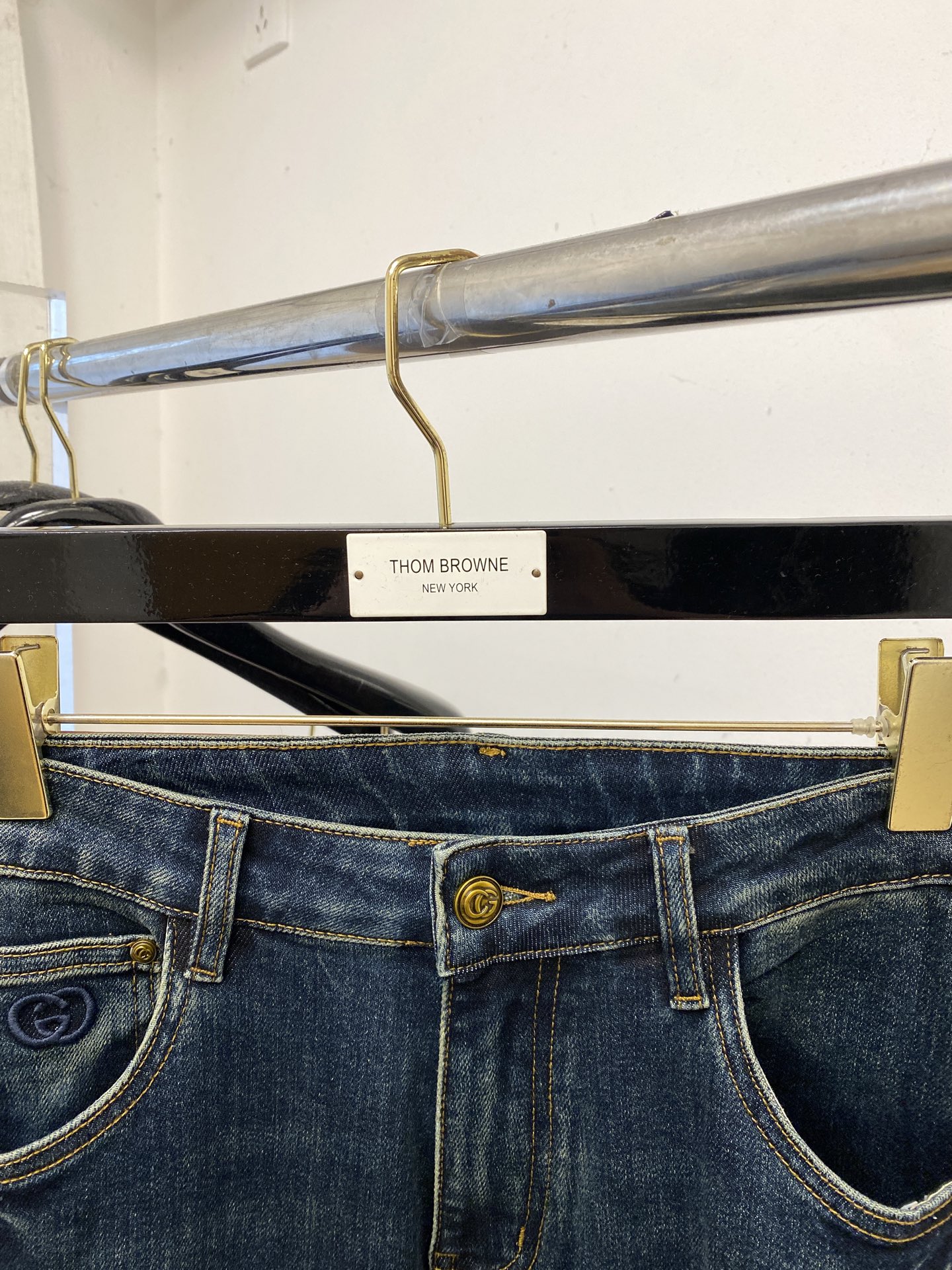 支持年后退换！ 古奇、 2025最新品，专柜同步有售，原单狠货，水洗休闲牛仔裤，进口原版水洗弹力面料，舒