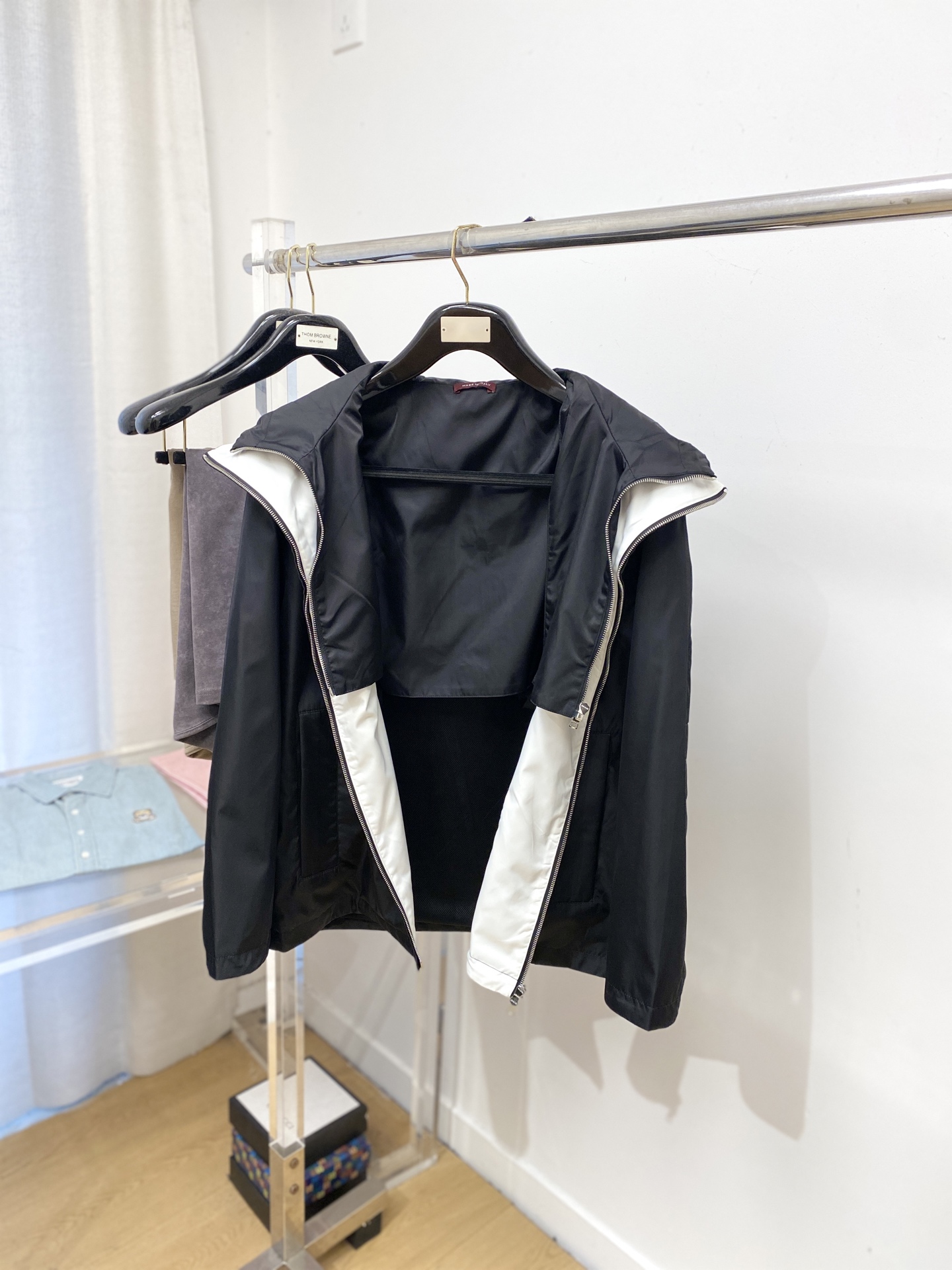 古奇、 2025新品假两件夹克外套，时尚帅气，简约百搭款，胸前刺绣装饰字母logo，定制原版面料，不仅挺