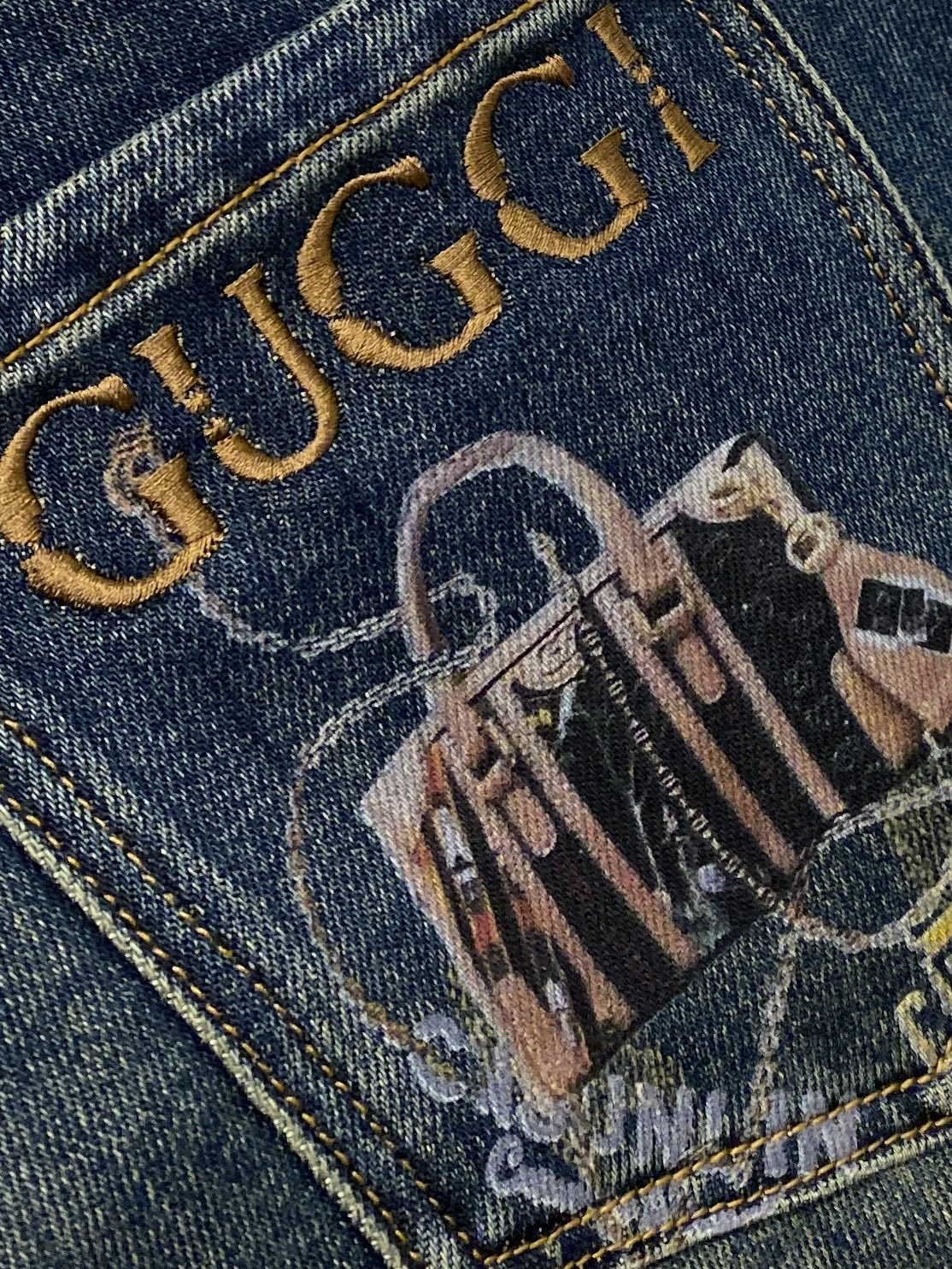 支持年后退换！ 古奇、 2025最新品，专柜同步有售，原单狠货，水洗休闲牛仔裤，进口原版水洗弹力面料，舒