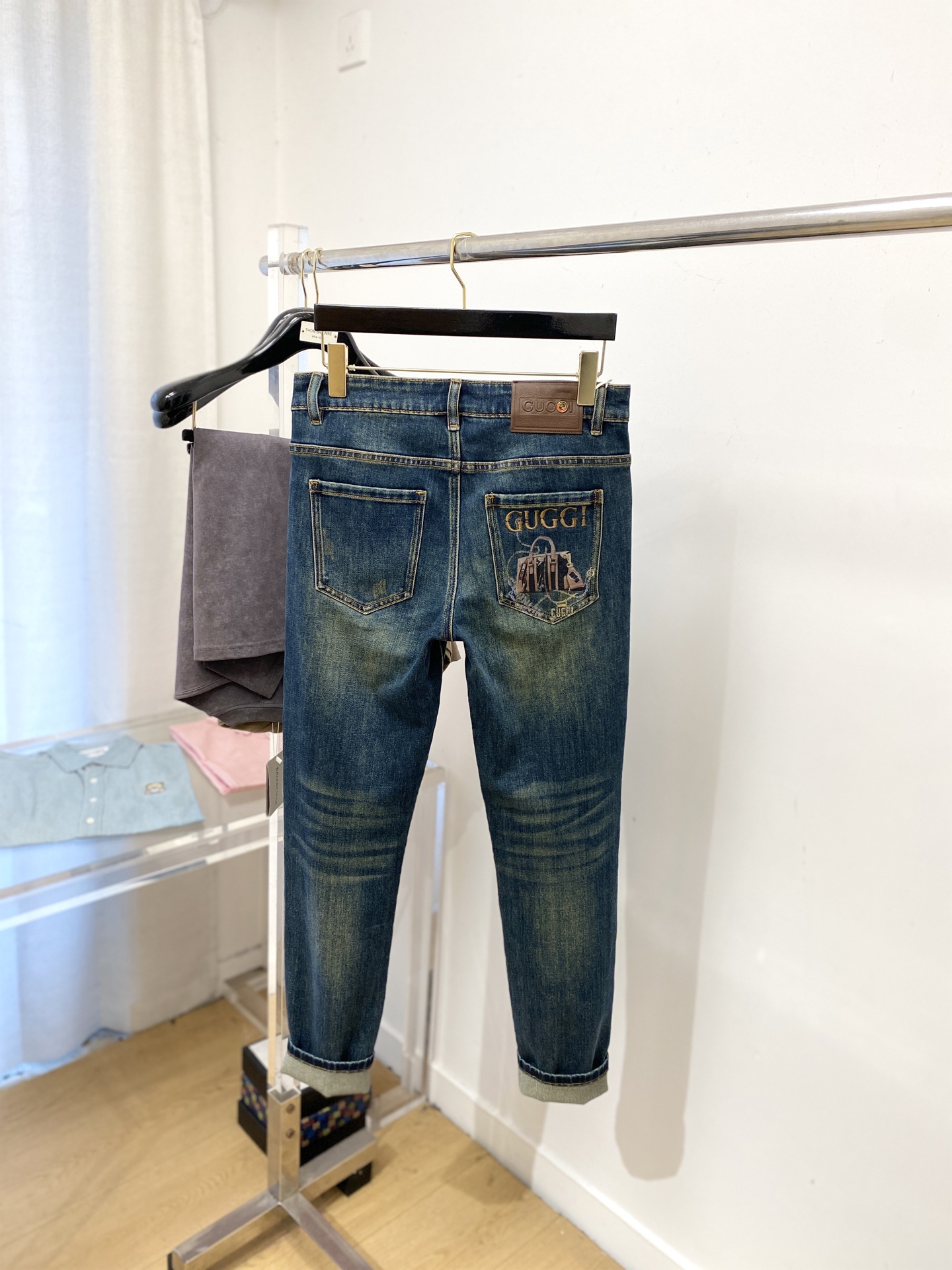 支持年后退换！ 古奇、 2025最新品，专柜同步有售，原单狠货，水洗休闲牛仔裤，进口原版水洗弹力面料，舒