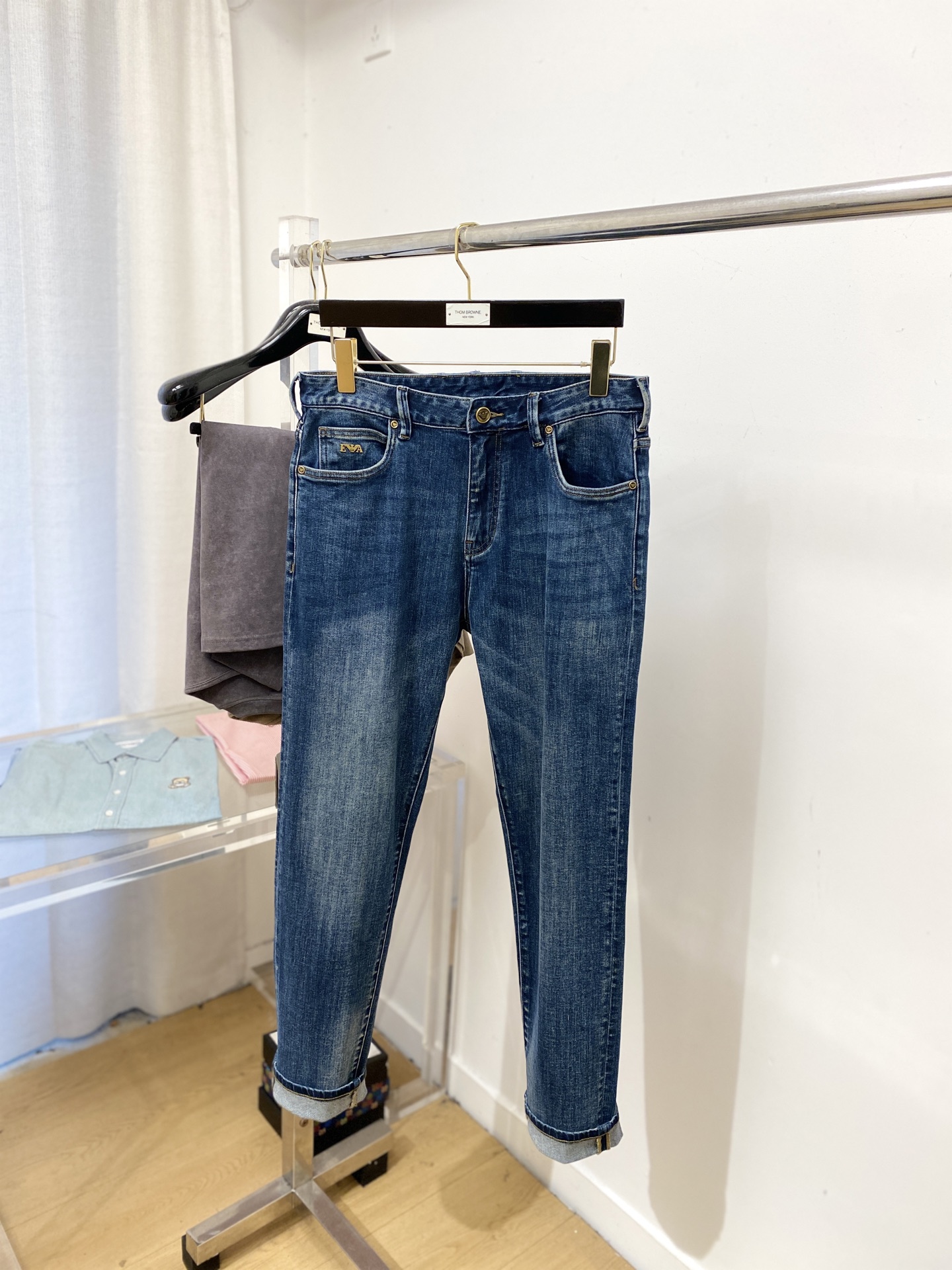 阿玛尼、 2025最新品，专柜同步有售，原单狠货，水洗休闲牛仔裤，进口原版水洗弹力面料，舒适有弹性，原版