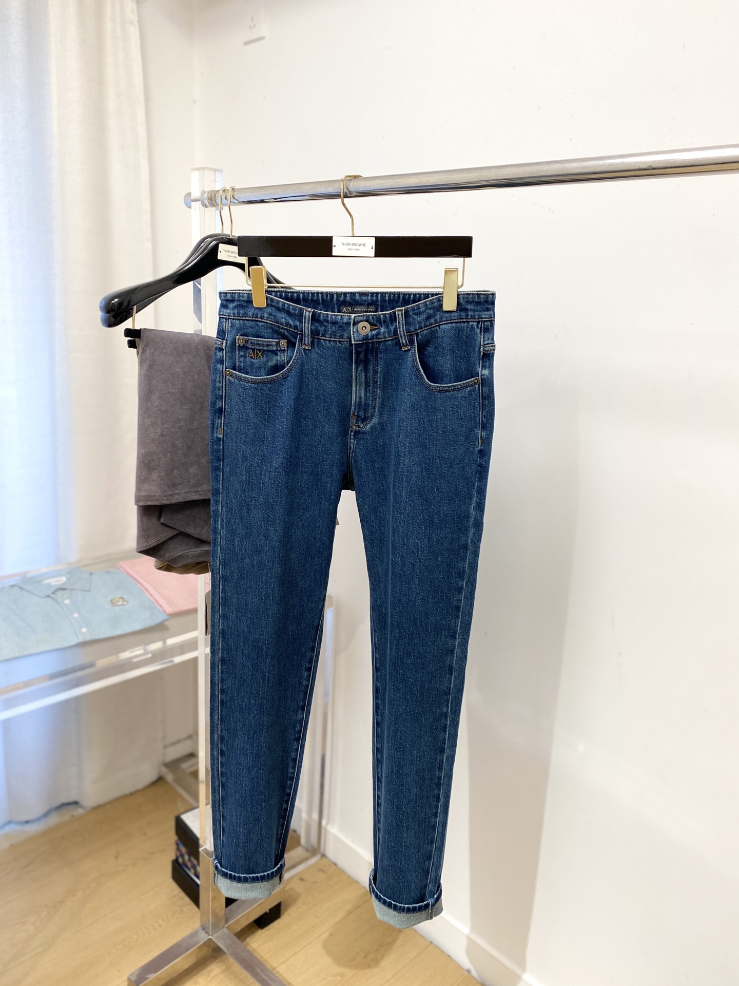 阿玛尼、2025最新品，专柜同步有售，原单狠货，水洗休闲牛仔裤，进口原版水洗弹力面料，舒适有弹性，原版五