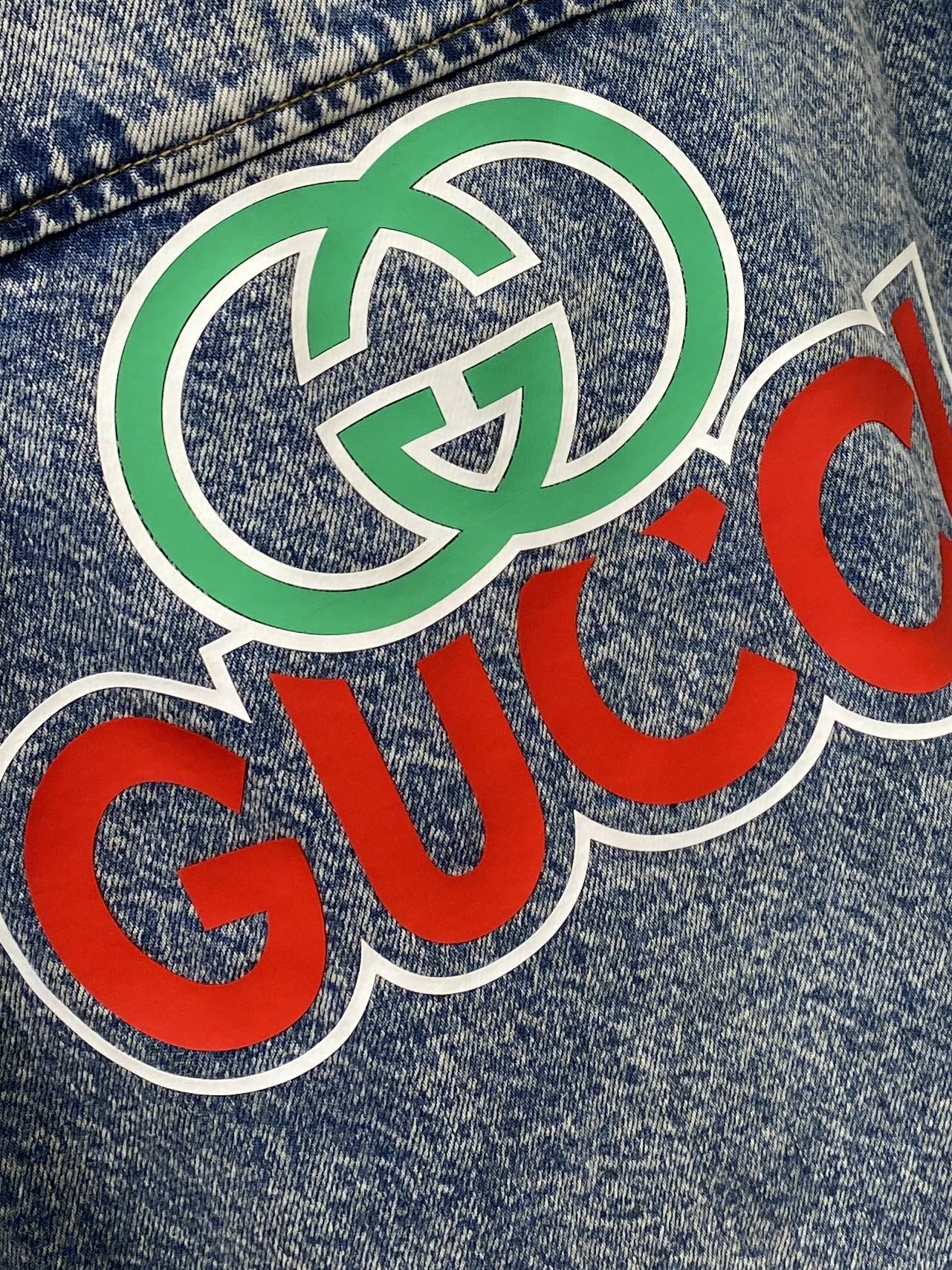 古奇、2025新品牛仔外套，时尚帅气，简约百搭款，胸前顶级印胶字母logo，定制原版面料，不仅挺括，保持