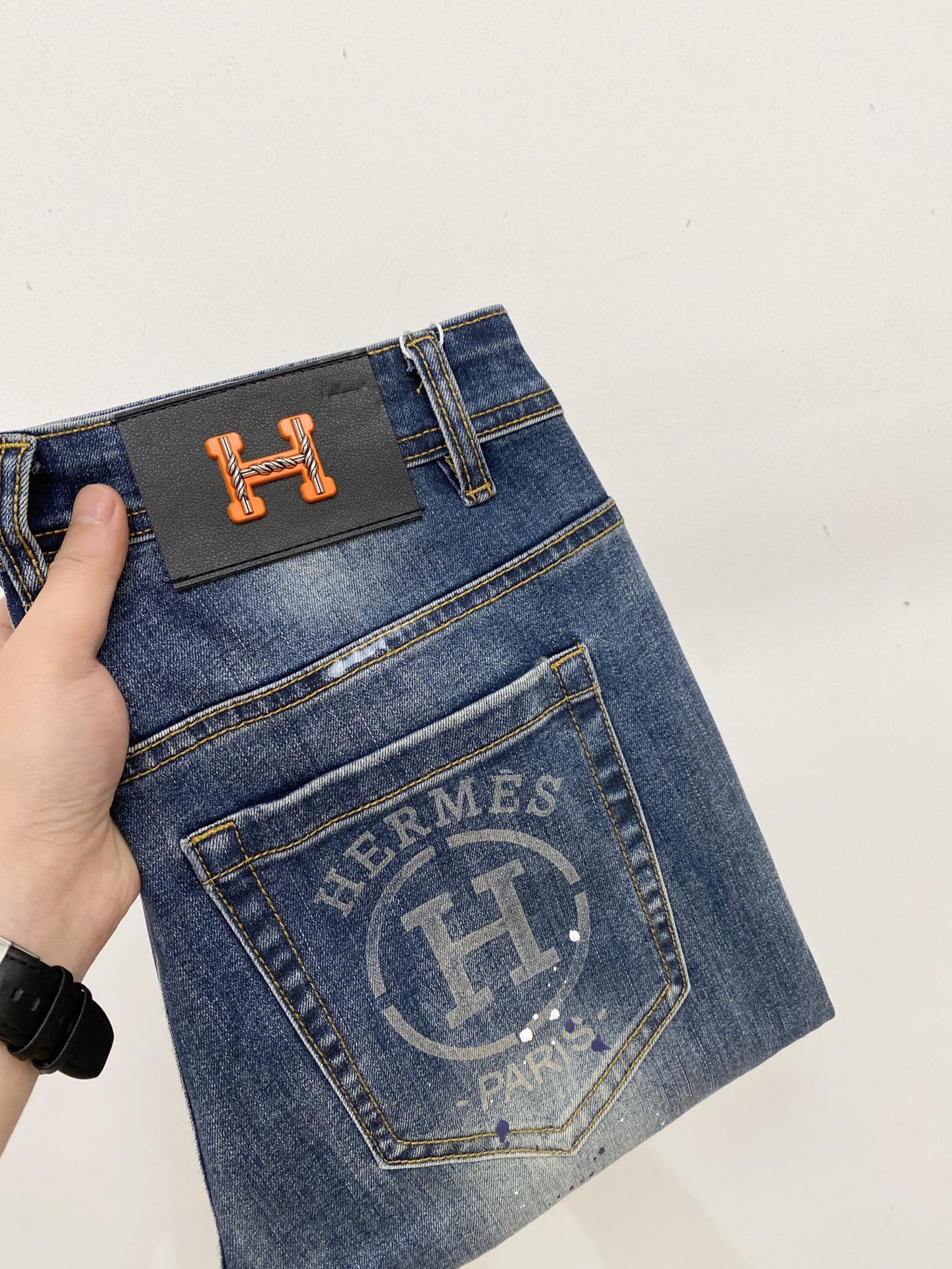 爱马仕、2025最新品，专柜同步有售，原单狠货，水洗休闲牛仔裤，进口原版水洗弹力面料，舒适有弹性，原版五