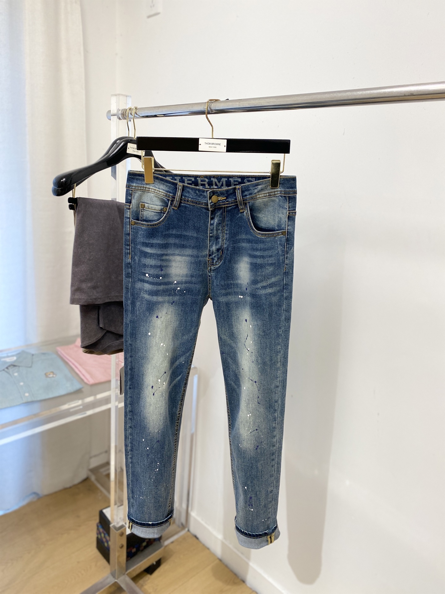 爱马仕、2025最新品，专柜同步有售，原单狠货，水洗休闲牛仔裤，进口原版水洗弹力面料，舒适有弹性，原版五