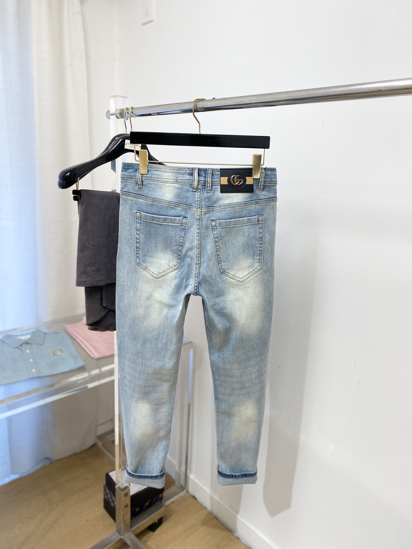 古奇、2025最新品，专柜同步有售，原单狠货，水洗休闲牛仔裤，进口原版水洗弹力面料，舒适有弹性，原版五金