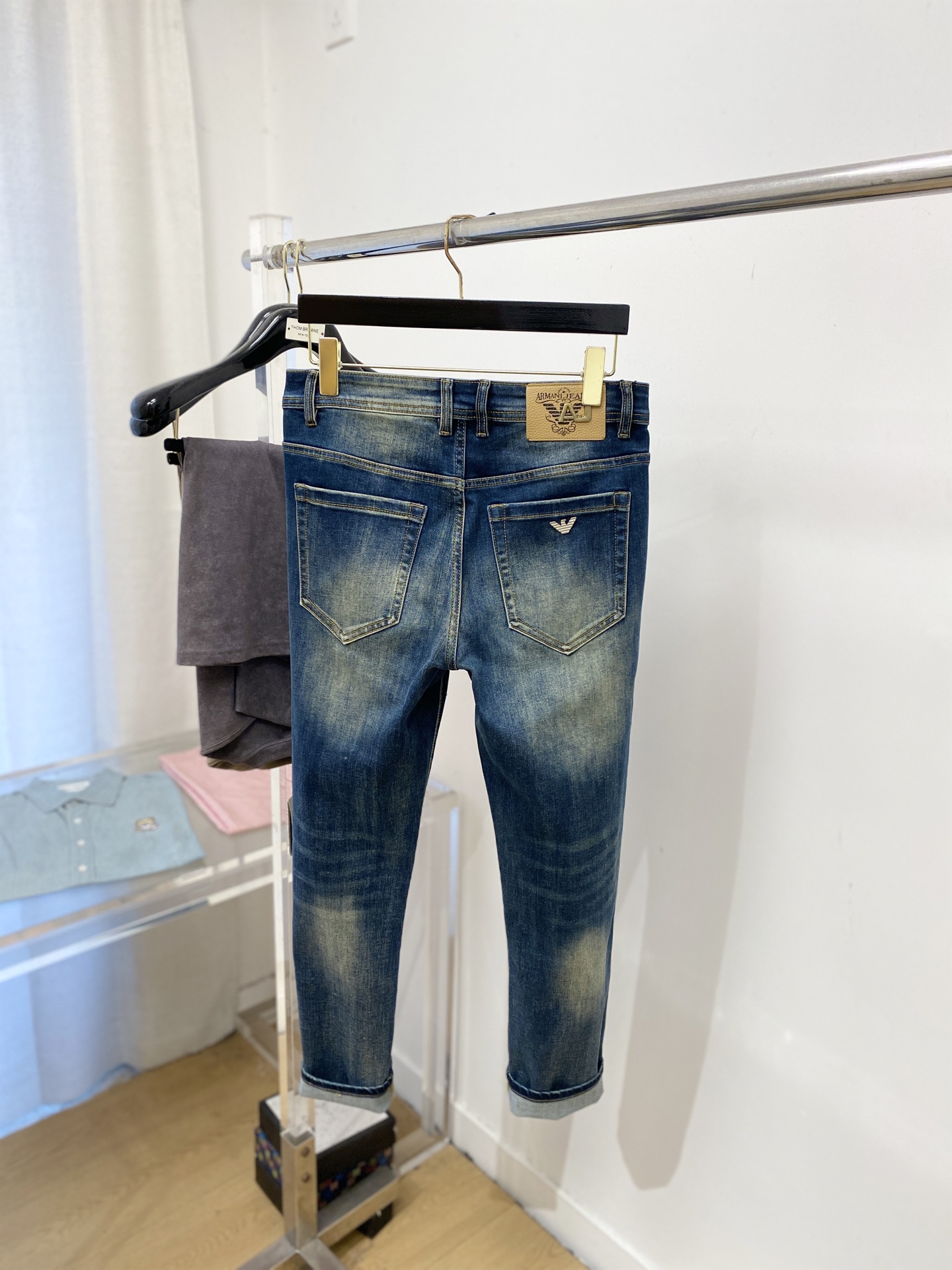 阿玛尼、2025最新品，专柜同步有售，原单狠货，水洗休闲牛仔裤，进口原版水洗弹力面料，舒适有弹性，原版五