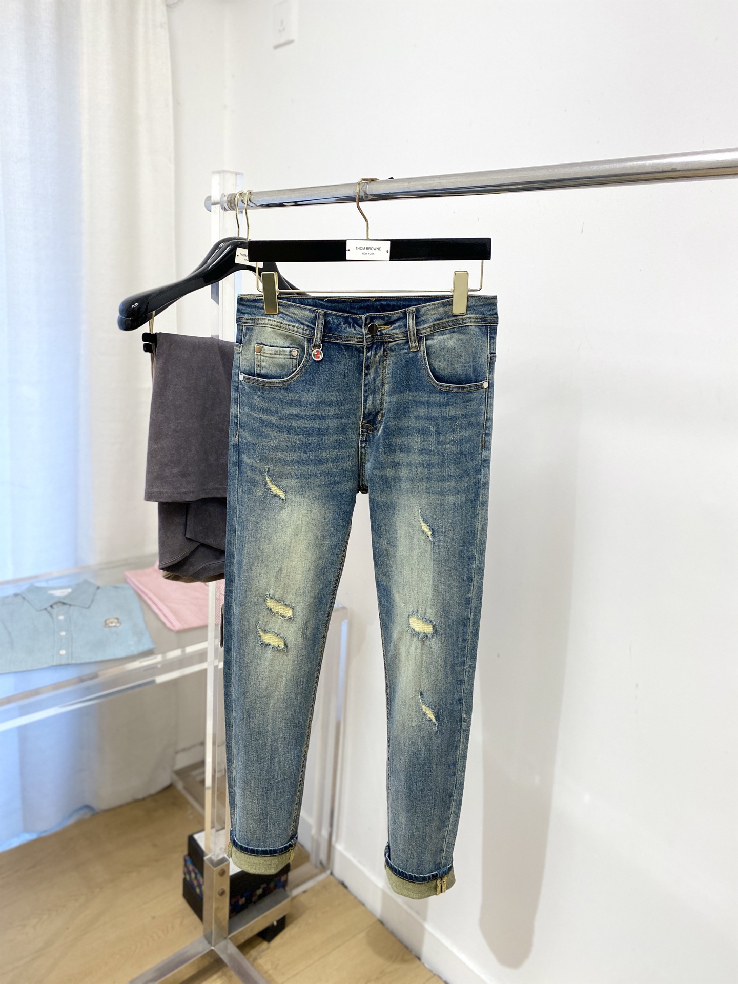 古奇、2025最新品，专柜同步有售，原单狠货，水洗休闲牛仔裤，进口原版水洗弹力面料，舒适有弹性，原版五金