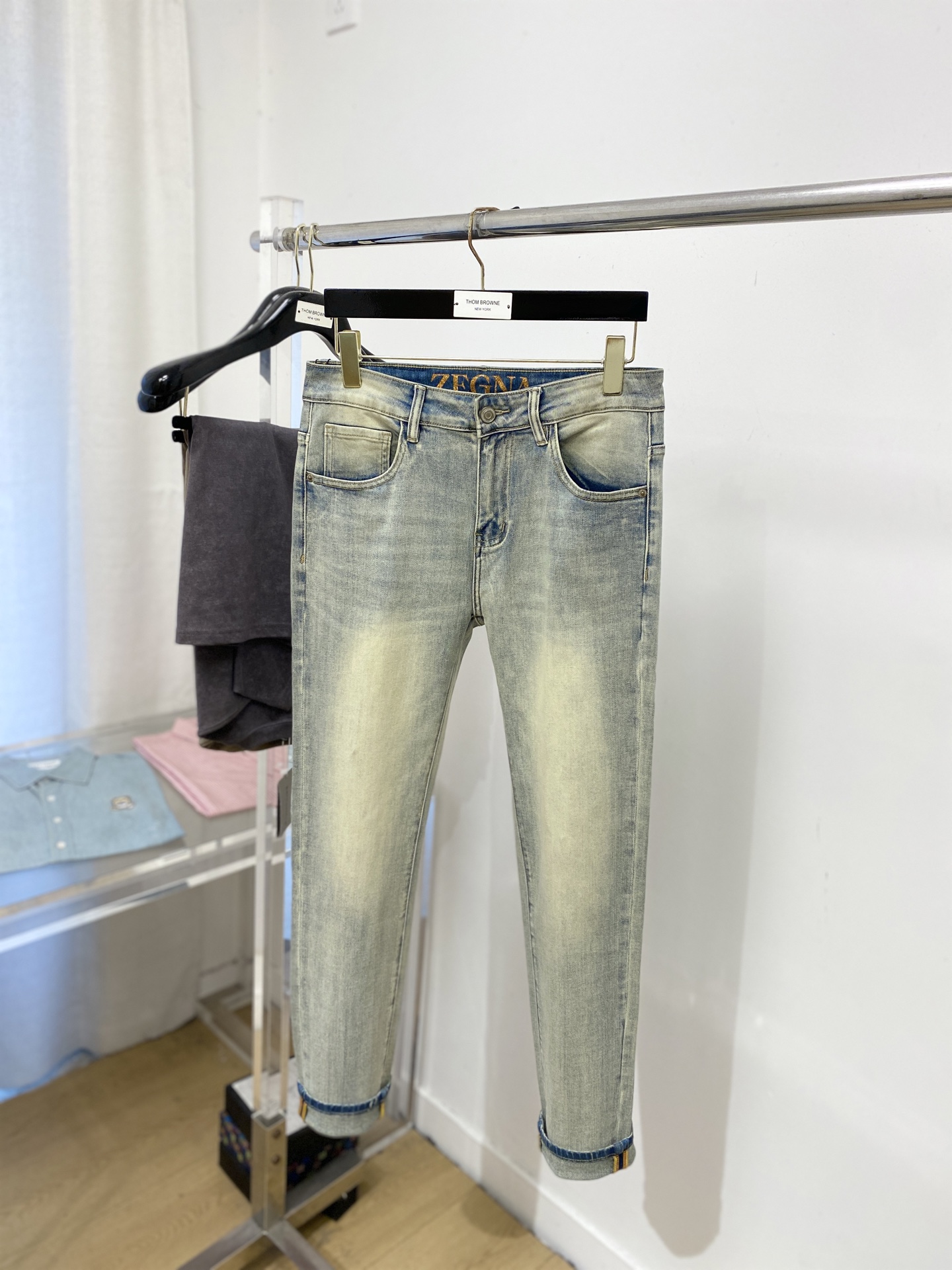 杰尼亚、2025最新品，专柜同步有售，原单狠货，水洗休闲牛仔裤，进口原版水洗弹力面料，舒适有弹性，原版五