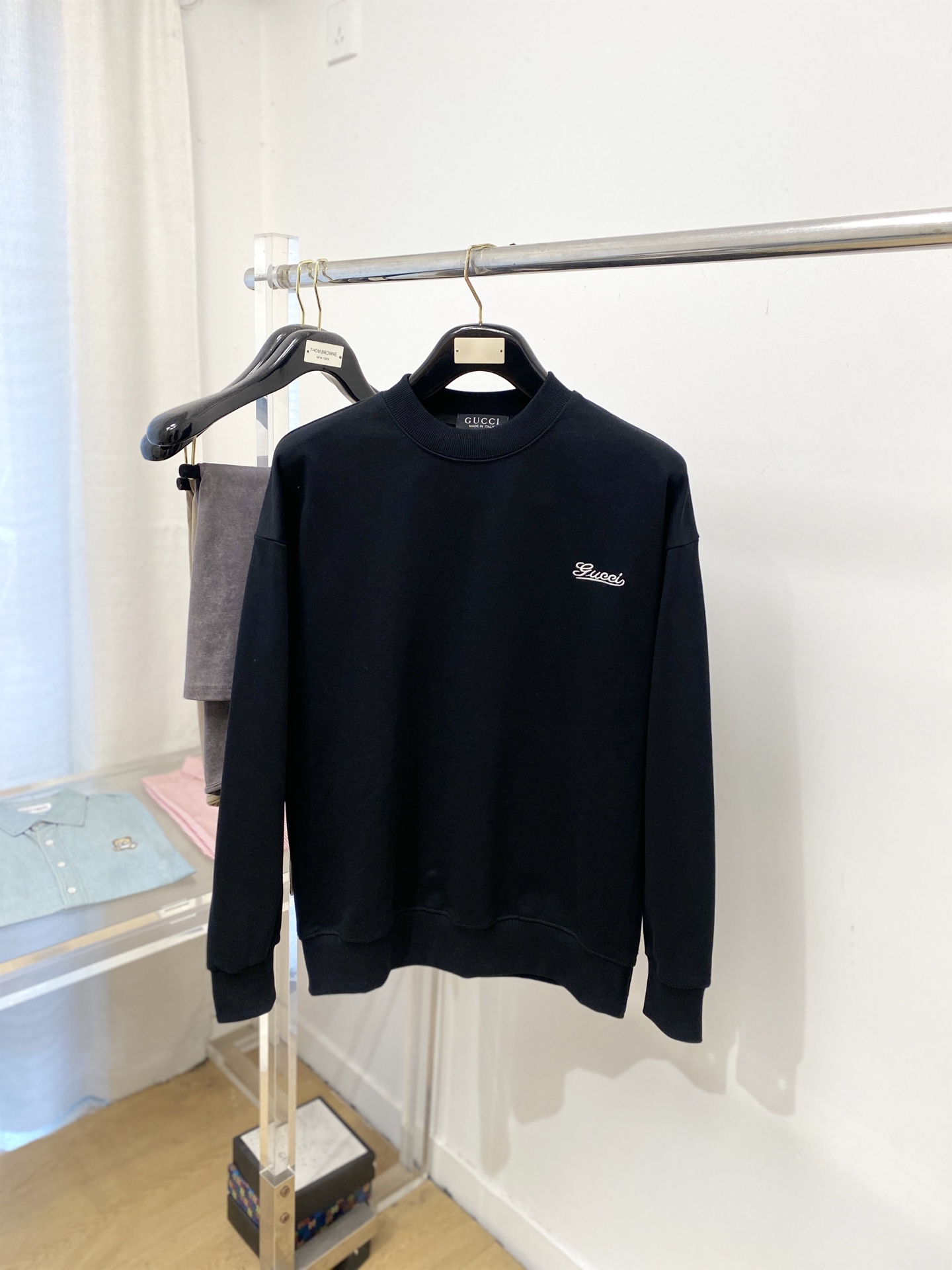 支持年后退换！ 古奇、2025新品卫衣，时尚帅气，简约百搭款，胸前精致刺绣字母logo，定制原版面料，不