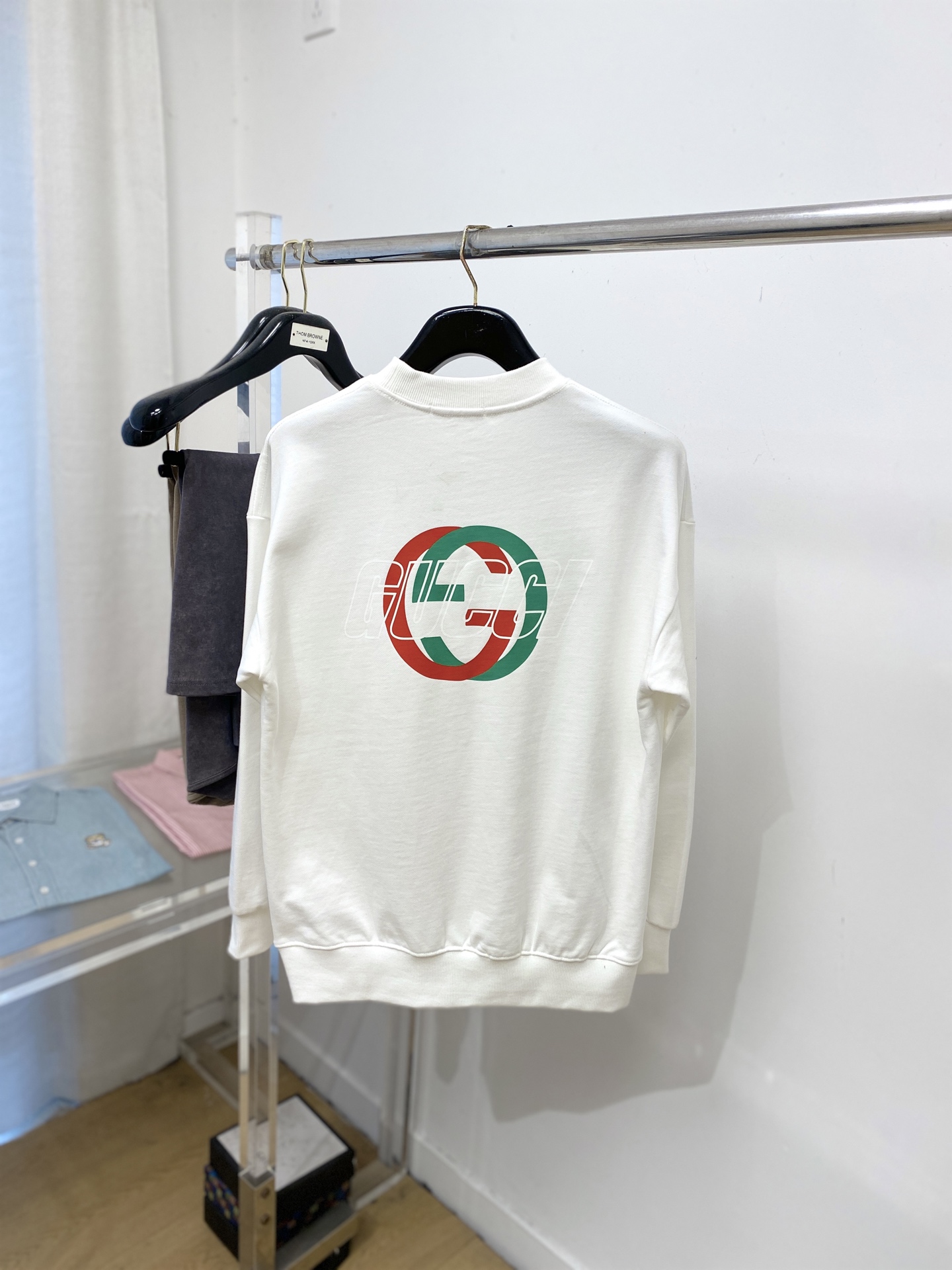 支持年后退换！ 古奇、2025新品卫衣，时尚帅气，简约百搭款，胸前精致刺绣字母logo，定制原版面料，不