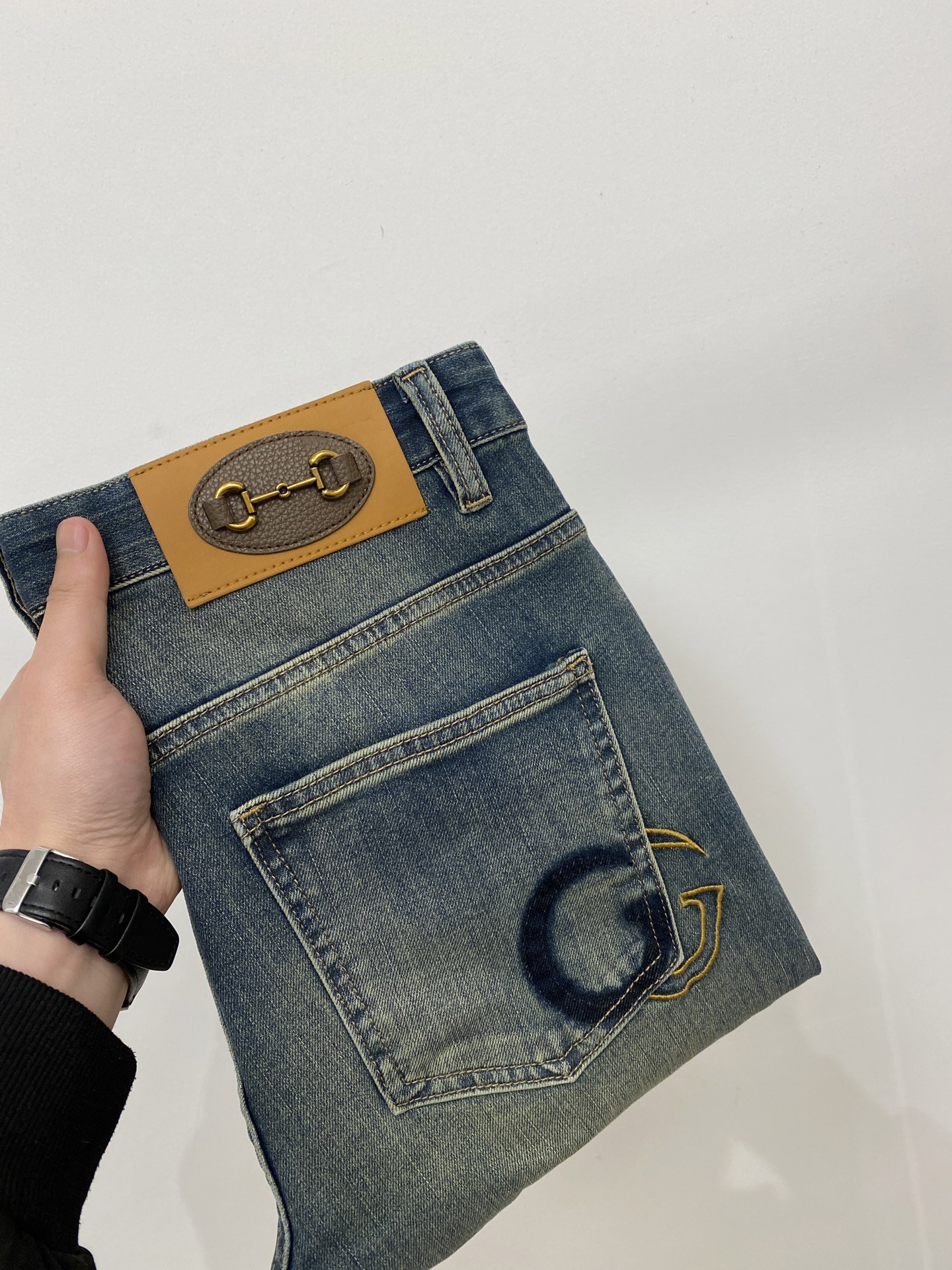 古奇、2026最新品，专柜同步有售，原单狠货，水洗休闲牛仔裤，进口原版水洗弹力面料，舒适有弹性，原版五金