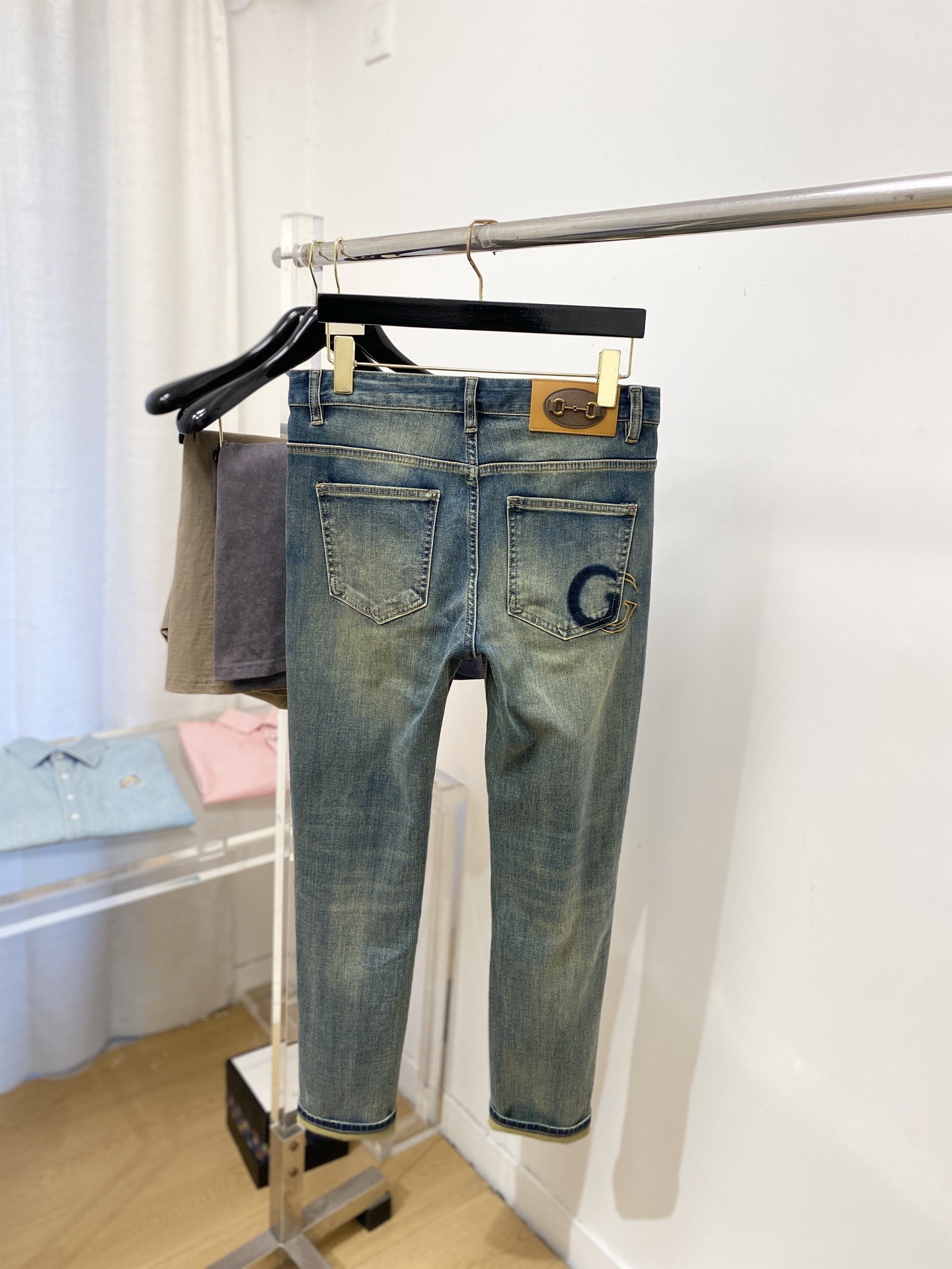 古奇、2026最新品，专柜同步有售，原单狠货，水洗休闲牛仔裤，进口原版水洗弹力面料，舒适有弹性，原版五金