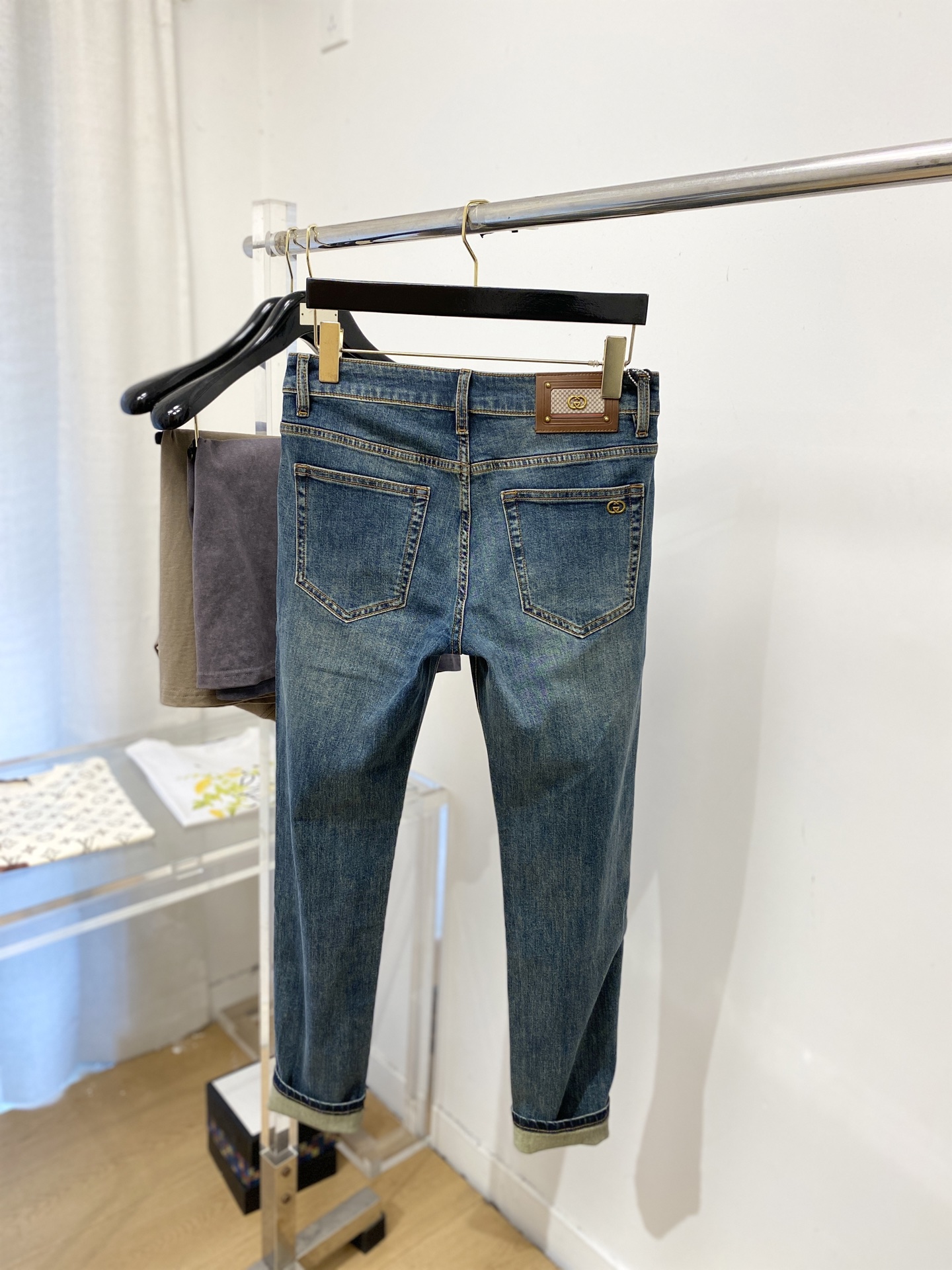 古奇、2026最新品，专柜同步有售，原单狠货，水洗休闲牛仔裤，进口原版水洗弹力面料，舒适有弹性，原版五金