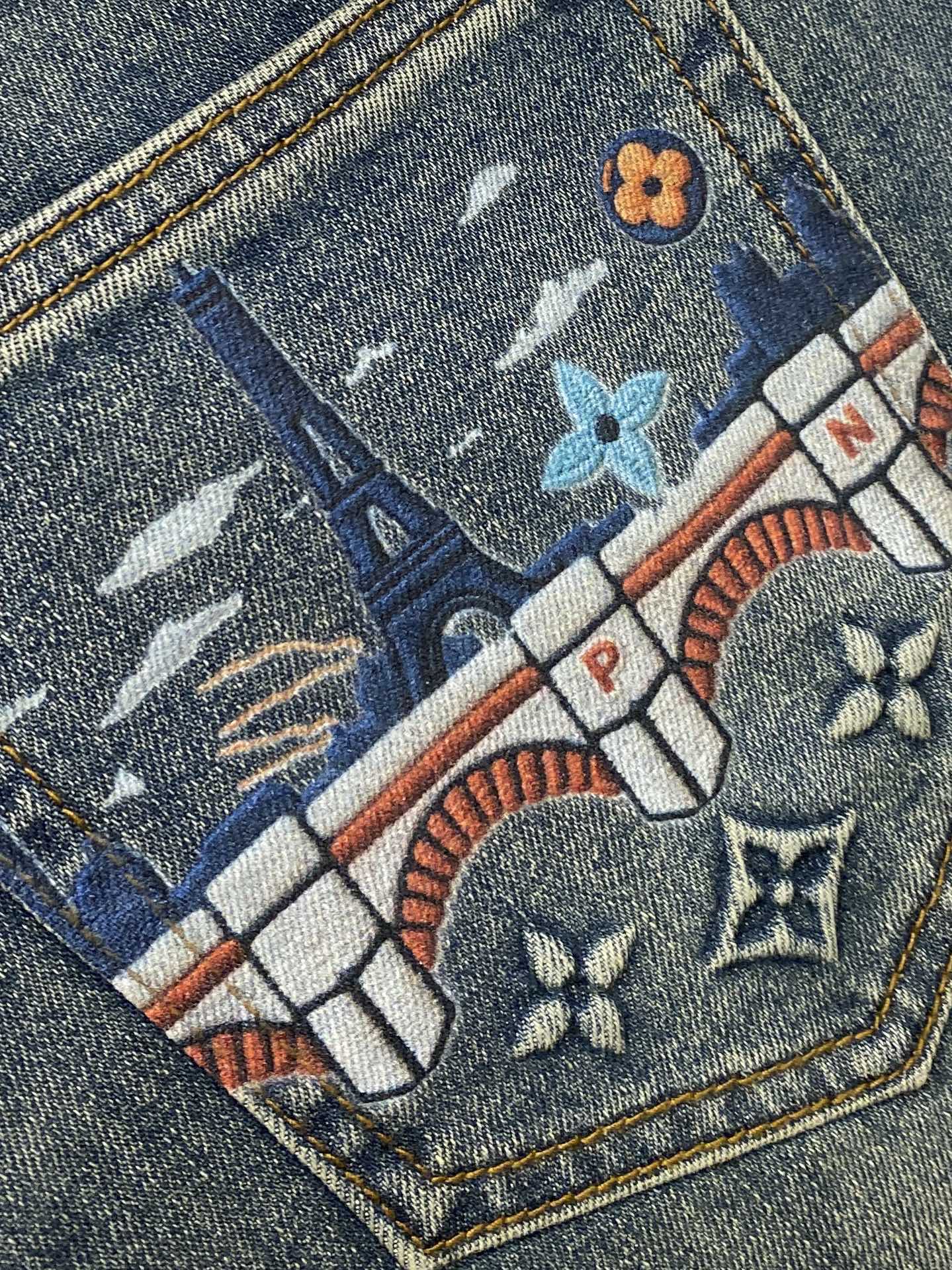 LV、2026最新品，专柜同步有售，原单狠货，水洗休闲牛仔裤，进口原版水洗弹力面料，舒适有弹性，原版五金