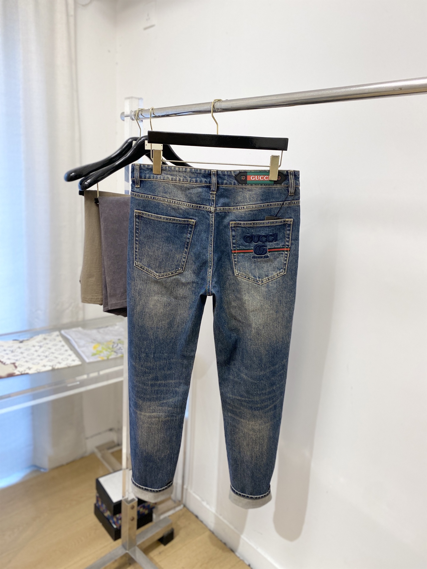 古奇、2026最新品，专柜同步有售，原单狠货，水洗休闲牛仔裤，进口原版水洗弹力面料，舒适有弹性，原版五金