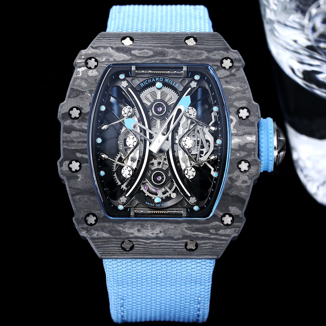 Richard Mille Reloj Azul Trabajo abierto Pantalones deportivos