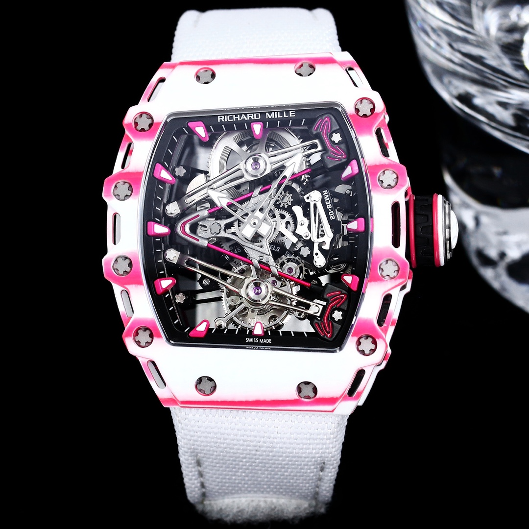 Richard Mille Reloj Rosa Rojo Blanco Trabajo abierto