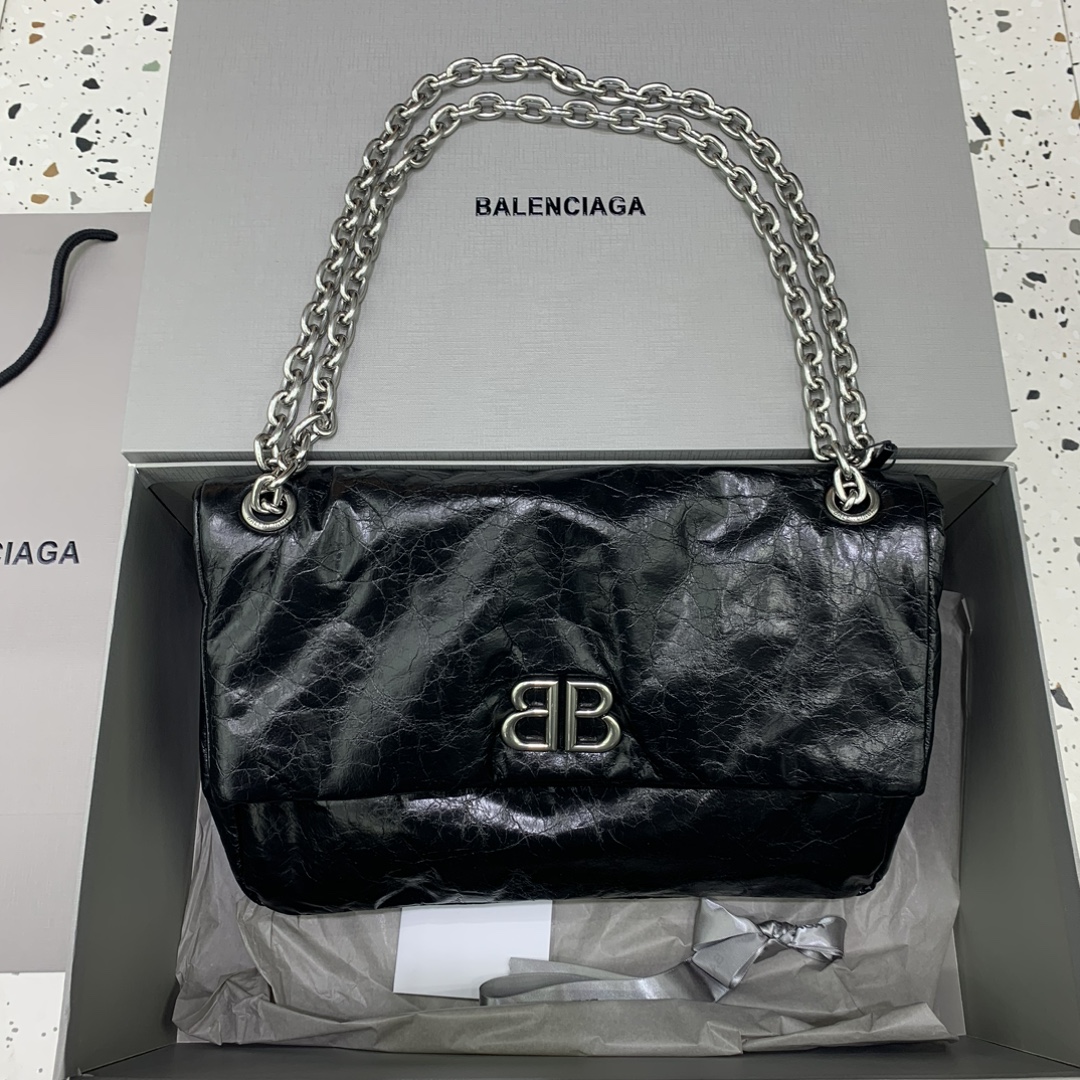 Balenciaga Crossbody & Shoulder Bags Black Calfskin Cowhide Fall/Winter Collection Chains