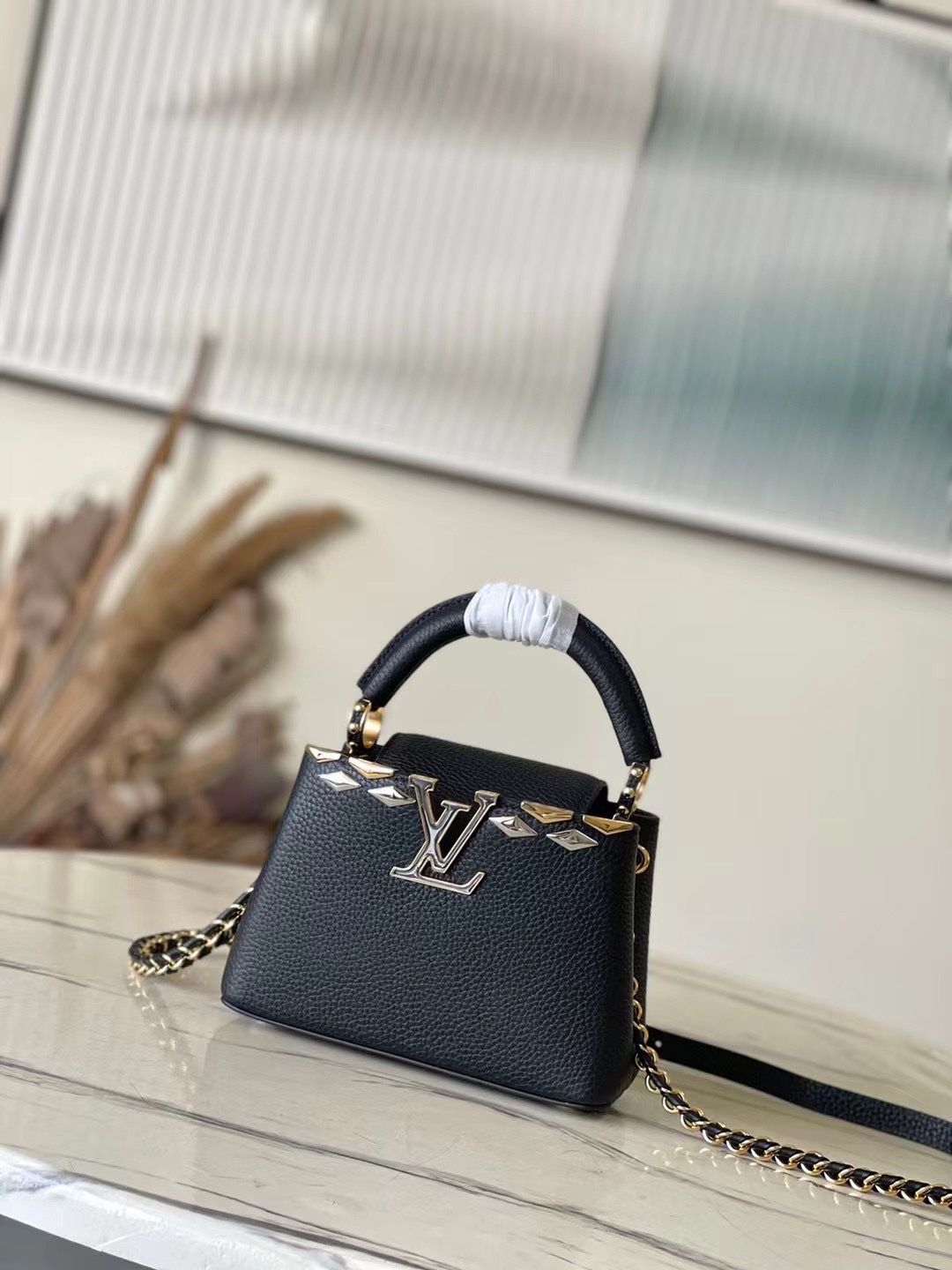 Top quality Fake
 Louis Vuitton LV Capucines Bags Handbags Black Taurillon Cowhide Mini M12751