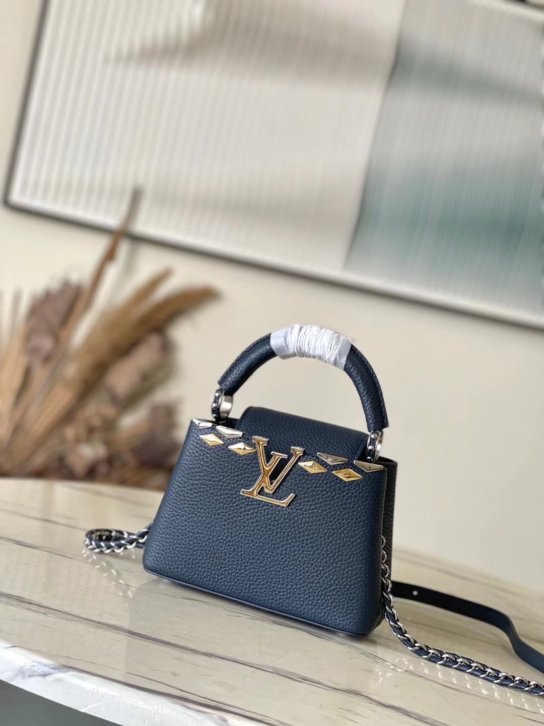 Louis Vuitton LV Capucines Bags Handbags Blue Taurillon Cowhide Mini M12751