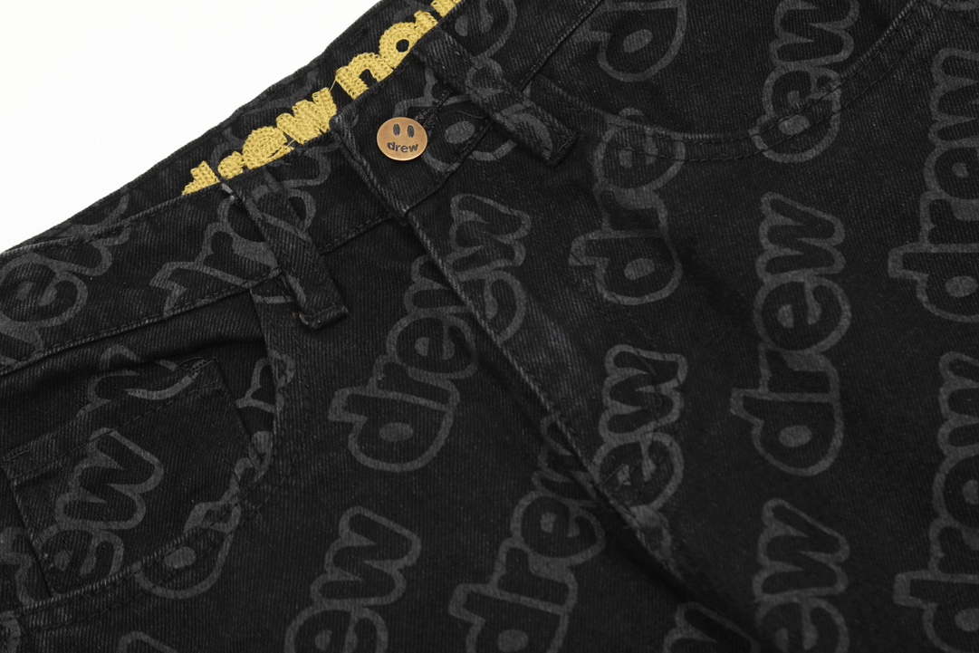 Drew House KL#8040: High-Quality Smiley-Face Jeans with Unique Details - 图片 8