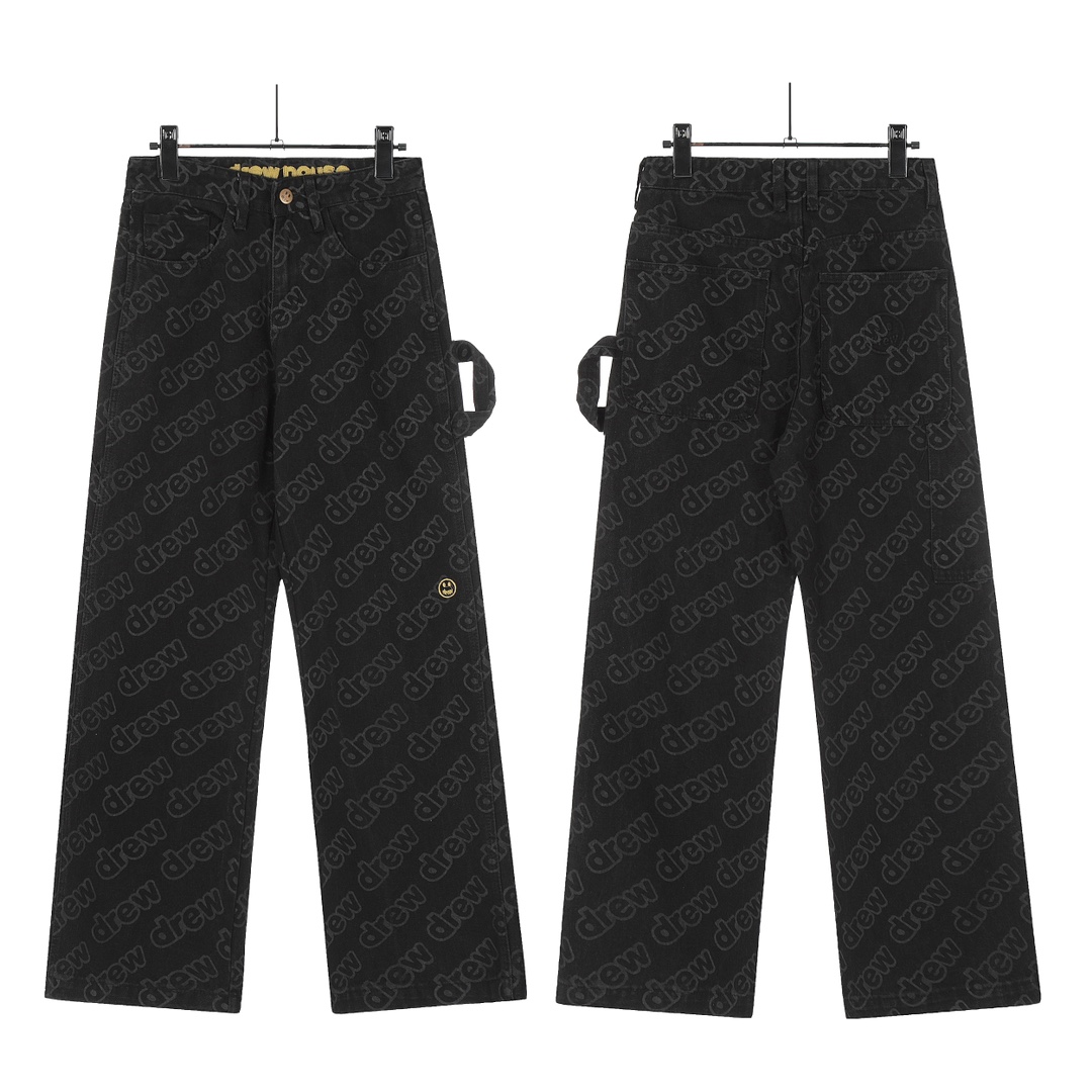 Drew House KL#8040: High-Quality Smiley-Face Jeans with Unique Details