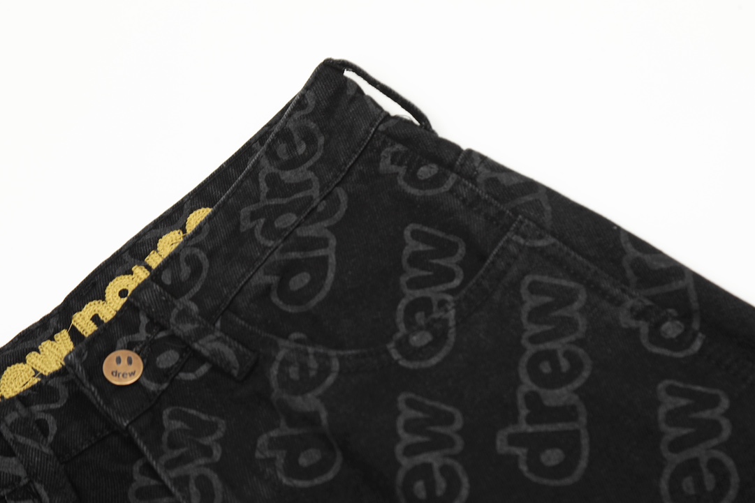 Drew House KL#8040: High-Quality Smiley-Face Jeans with Unique Details - 图片 5