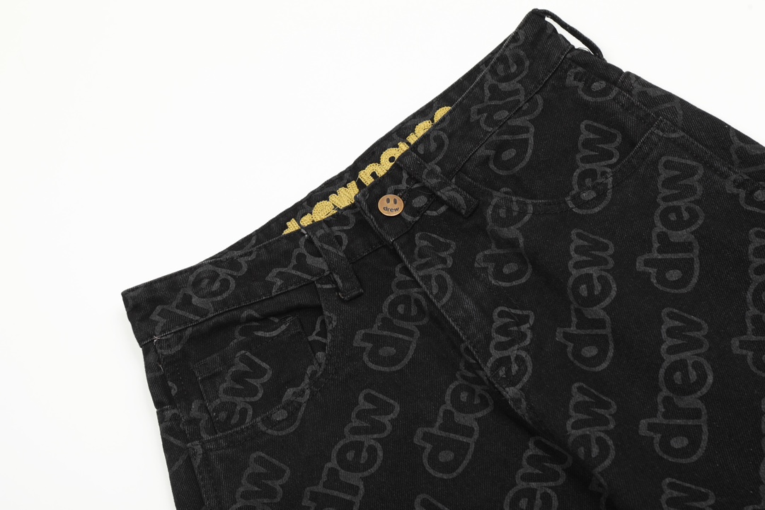 Drew House KL#8040: High-Quality Smiley-Face Jeans with Unique Details - 图片 4