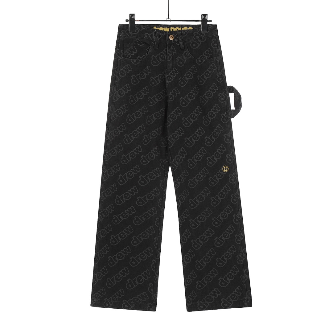 Drew House KL#8040: High-Quality Smiley-Face Jeans with Unique Details - 图片 2