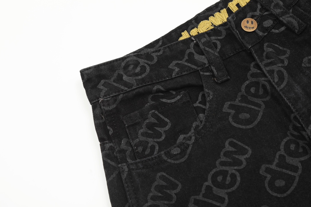 Drew House KL#8040: High-Quality Smiley-Face Jeans with Unique Details - 图片 7