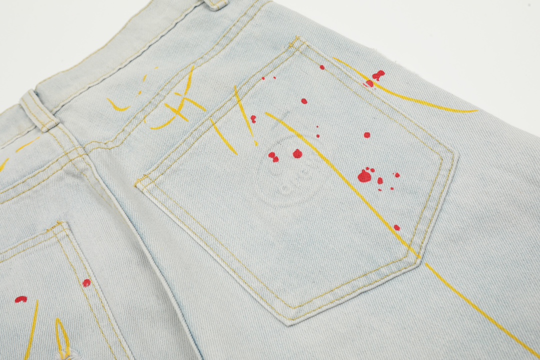 DREW HOUSE KL#8042 Top Version: Water Wash Blue Jeans with Smiley-Faced Details - 图片 8