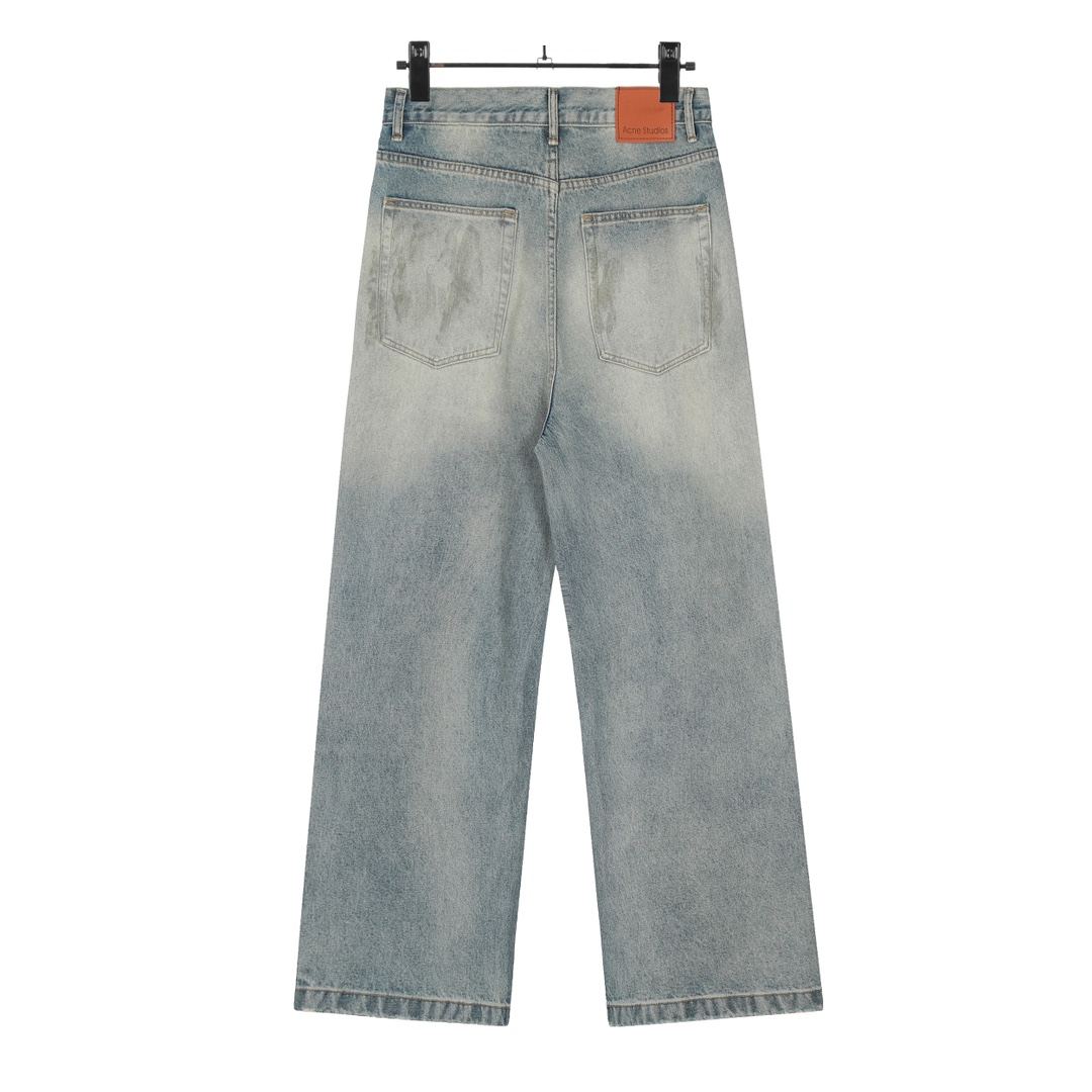 Acne Studios KL#8045 Broad-Legged Denim Pants for Men and Women, Blue, Sizes 46-52 - 图片 3