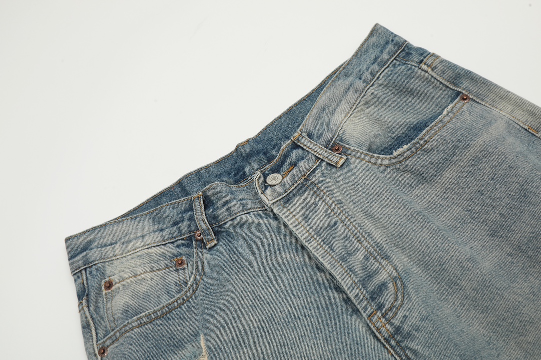Acne Studios KL#8045 Broad-Legged Denim Pants for Men and Women, Blue, Sizes 46-52 - 图片 9