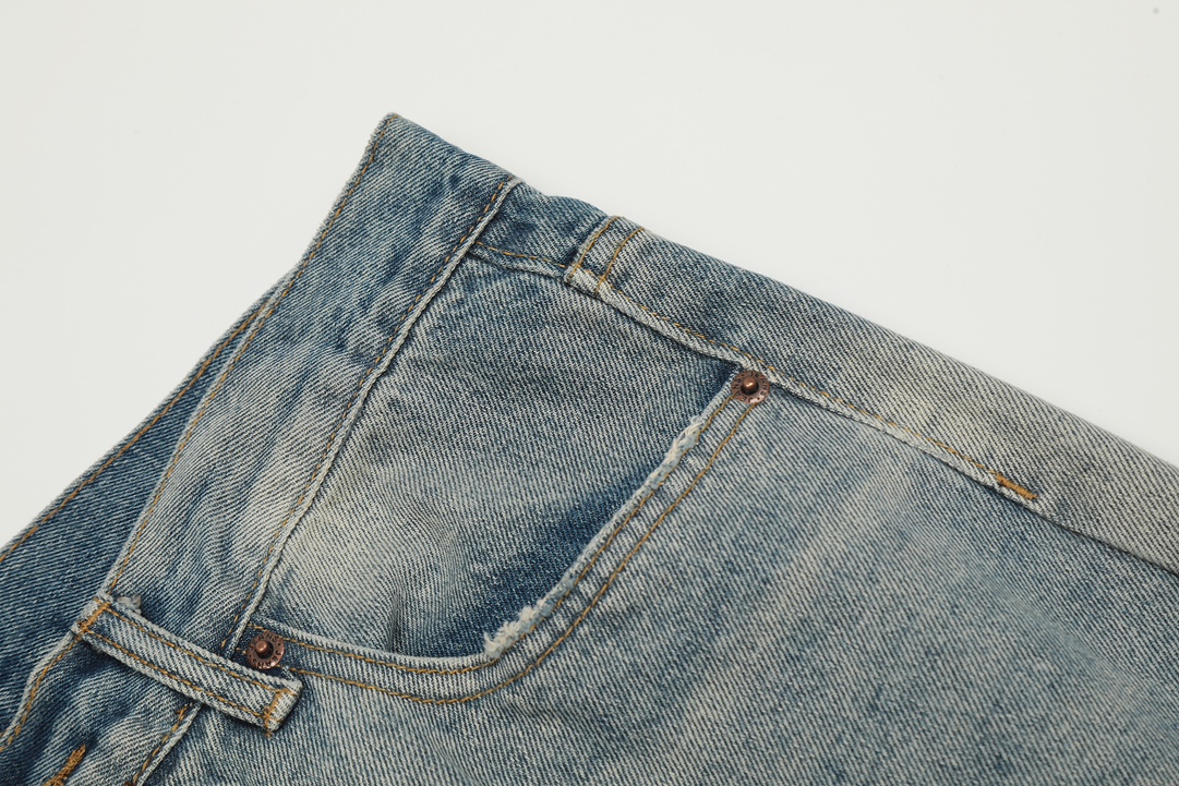 Acne Studios KL#8045 Broad-Legged Denim Pants for Men and Women, Blue, Sizes 46-52 - 图片 5