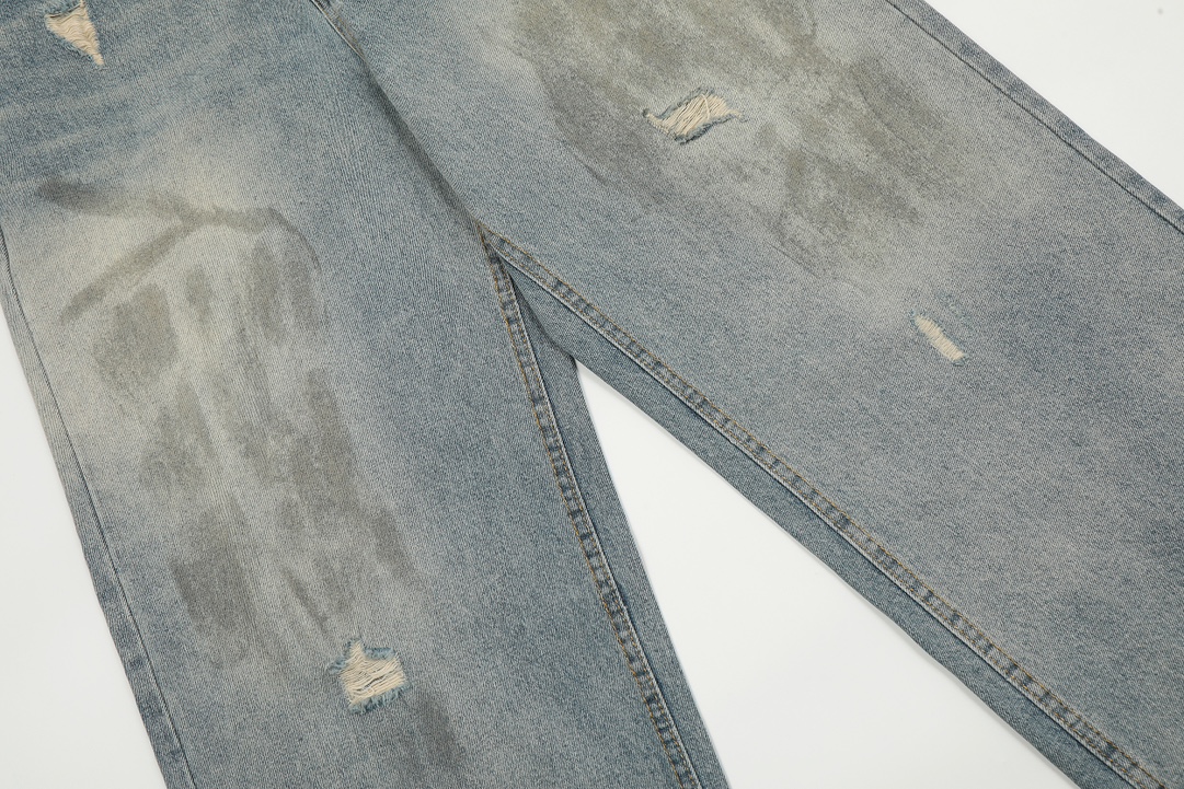 Acne Studios KL#8045 Broad-Legged Denim Pants for Men and Women, Blue, Sizes 46-52 - 图片 6