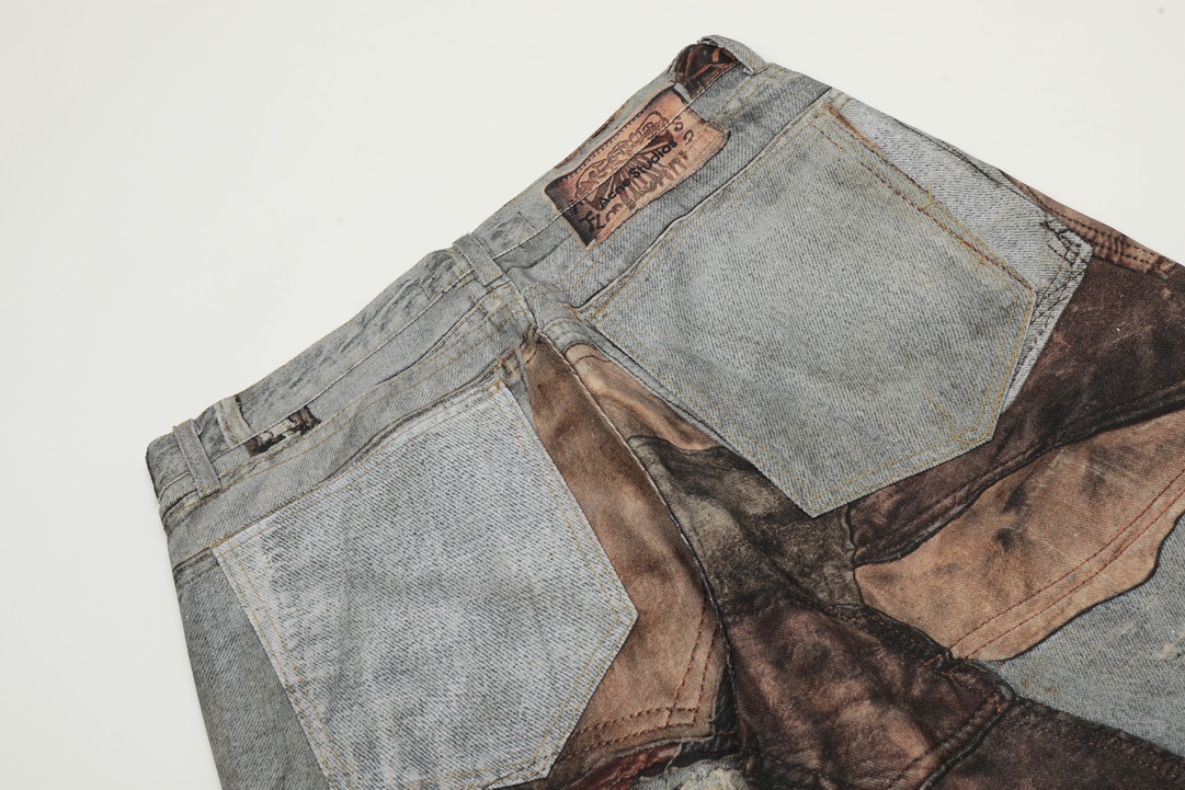 AC-Style 1981 Retro 3D-Printed Jeans with Vertebrate Stamp Detail - 图片 9