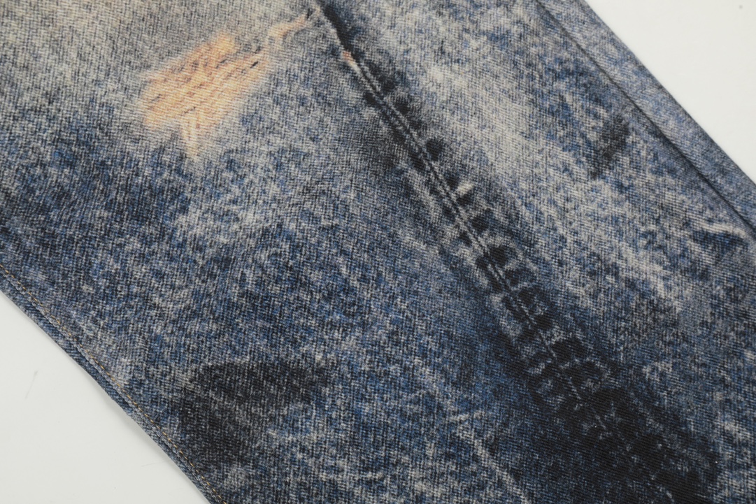 AC-Style 1981: 3D-Printed Low Waist Wide-Legged Jeans in Stain Blue Phantom - 图片 7