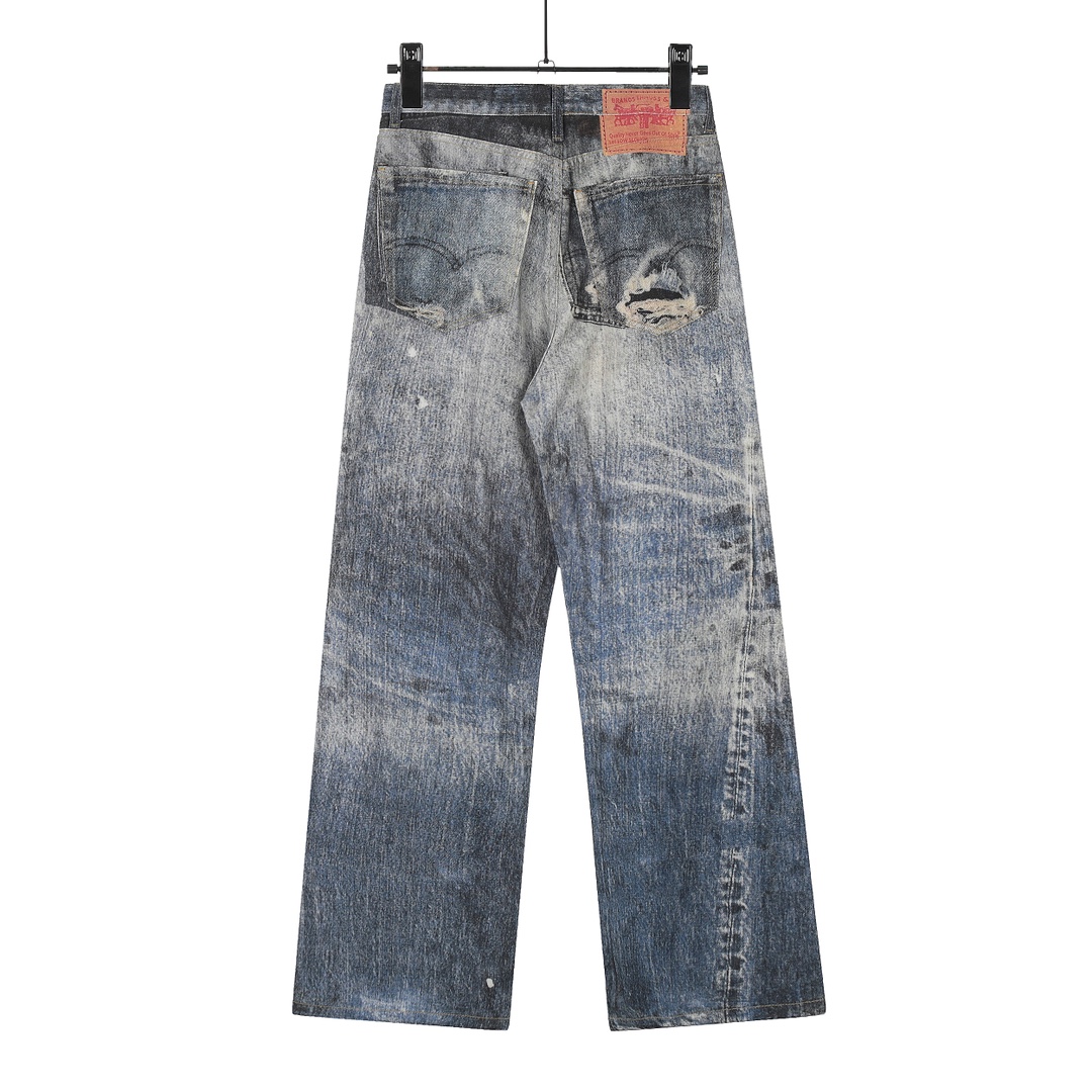 AC-Style 1981: 3D-Printed Low Waist Wide-Legged Jeans in Stain Blue Phantom - 图片 3