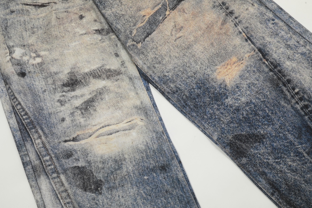 AC-Style 1981: 3D-Printed Low Waist Wide-Legged Jeans in Stain Blue Phantom - 图片 8