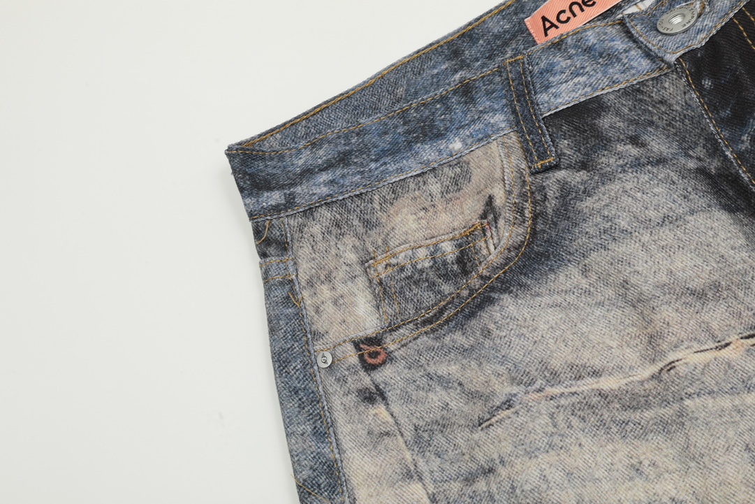 AC-Style 1981: 3D-Printed Low Waist Wide-Legged Jeans in Stain Blue Phantom - 图片 5