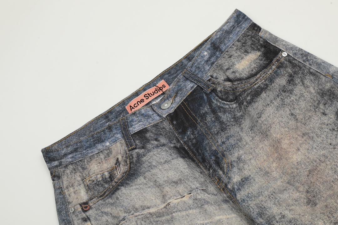AC-Style 1981: 3D-Printed Low Waist Wide-Legged Jeans in Stain Blue Phantom - 图片 4