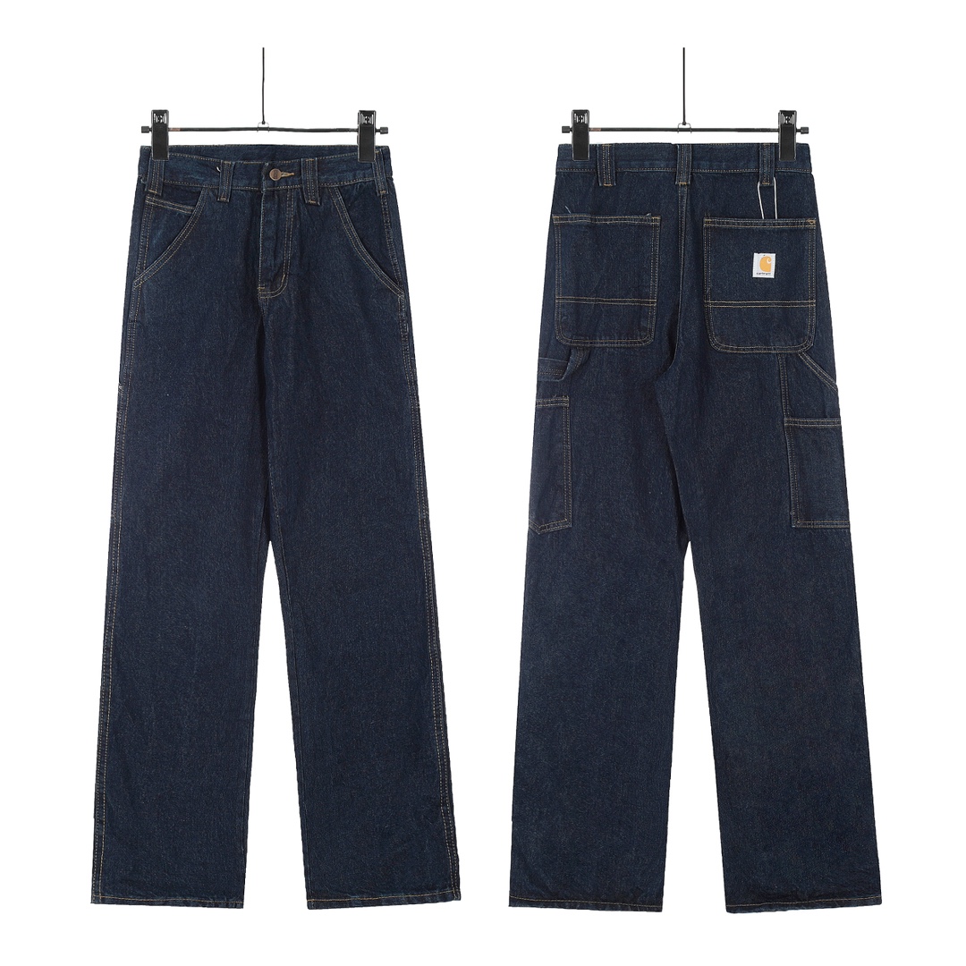 Carhartt WIP Kahart 24FW Vintage Style Jeans in Dark Blue, Sizes 28-36