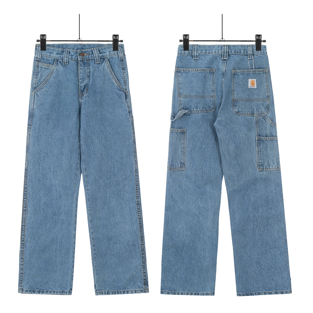Carhartt WIP Kahart 24FW Vintage Style Jeans in Light Blue, Sizes 28-36