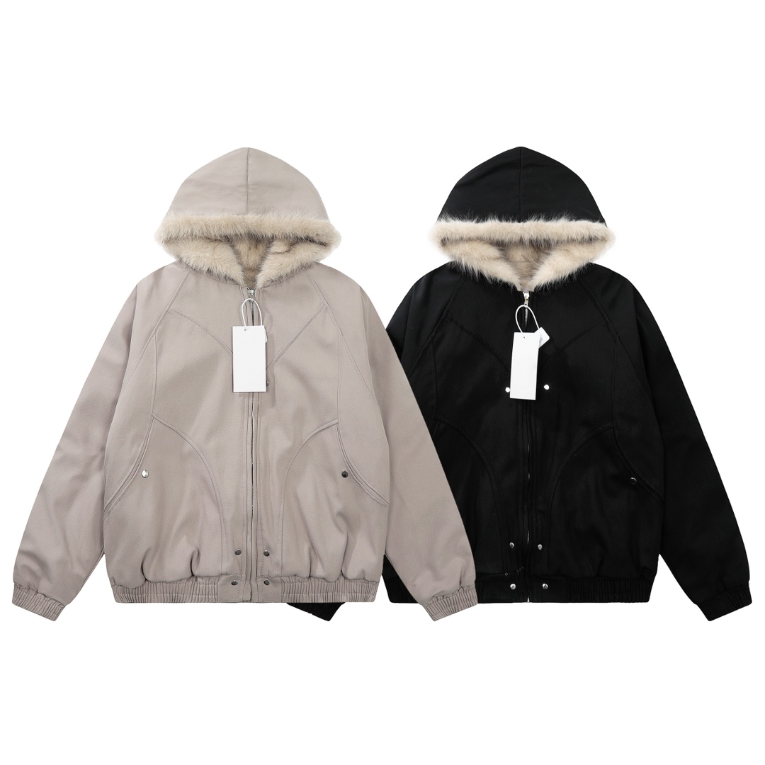 KL#811: Auto-Cleanfit Sculptor’s Classic Cotton Fur Coat in Black/Gray, Multiple Sizes