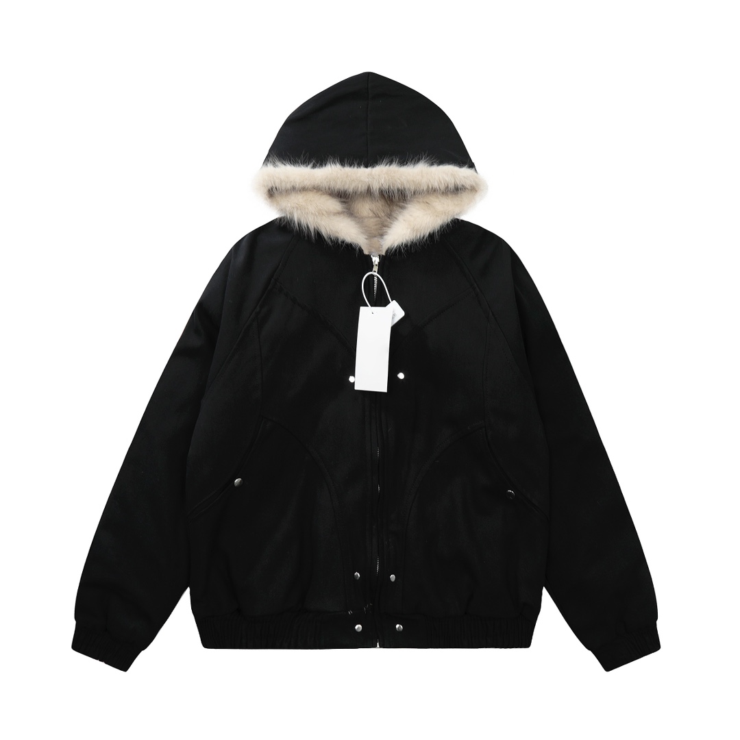 KL#811: Auto-Cleanfit Sculptor’s Classic Cotton Fur Coat in Black/Gray, Multiple Sizes - 图片 2