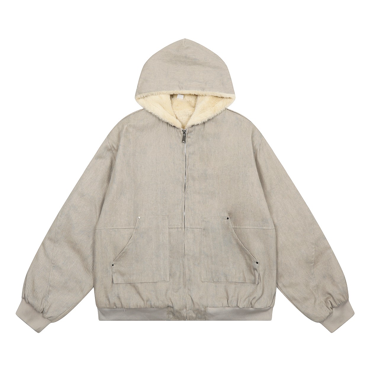 Detroit Sculptor’s Cotton Fur Collar Coat: Classic, Comfy, Timeless Fashion Piece - 图片 2