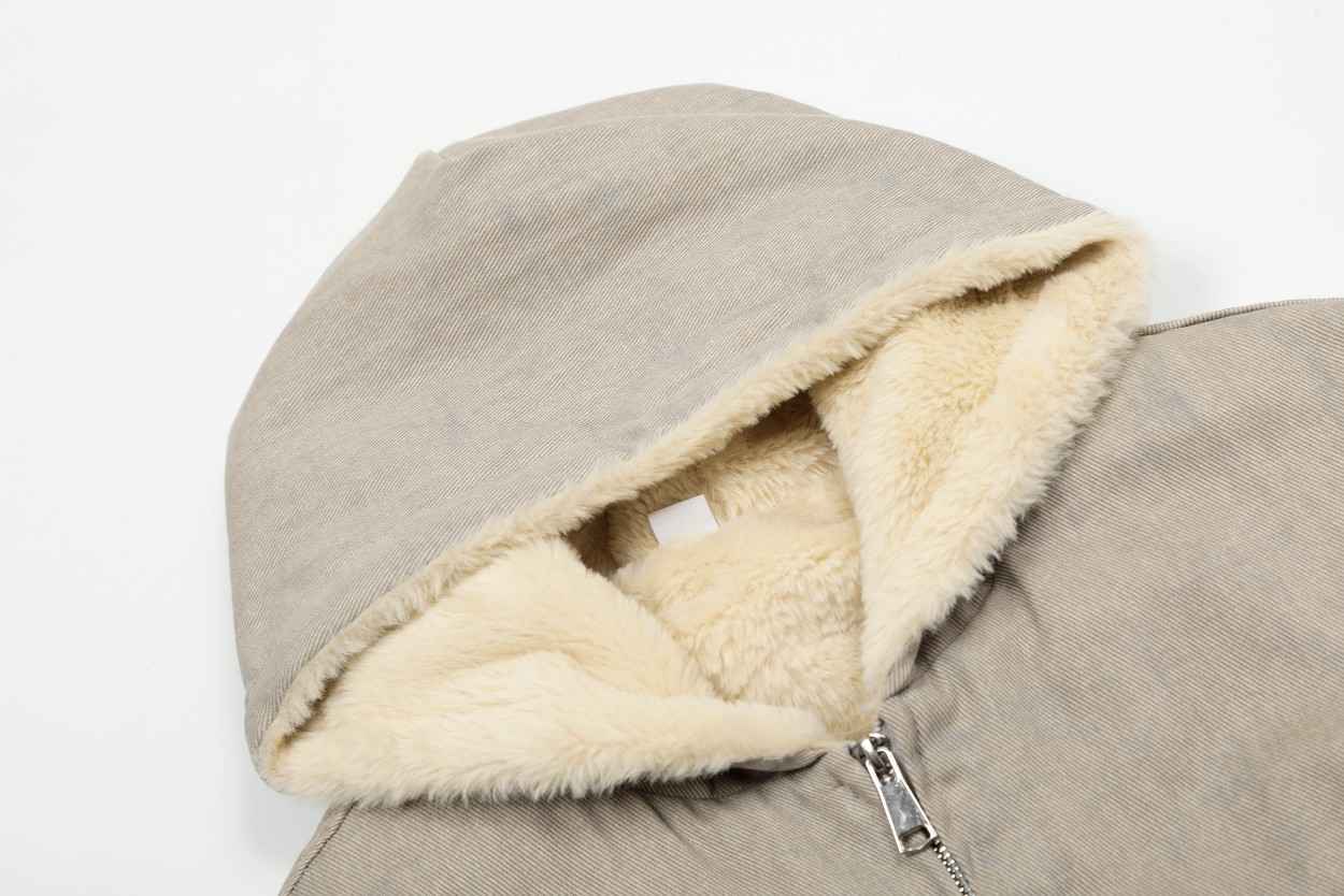Detroit Sculptor’s Cotton Fur Collar Coat: Classic, Comfy, Timeless Fashion Piece - 图片 5