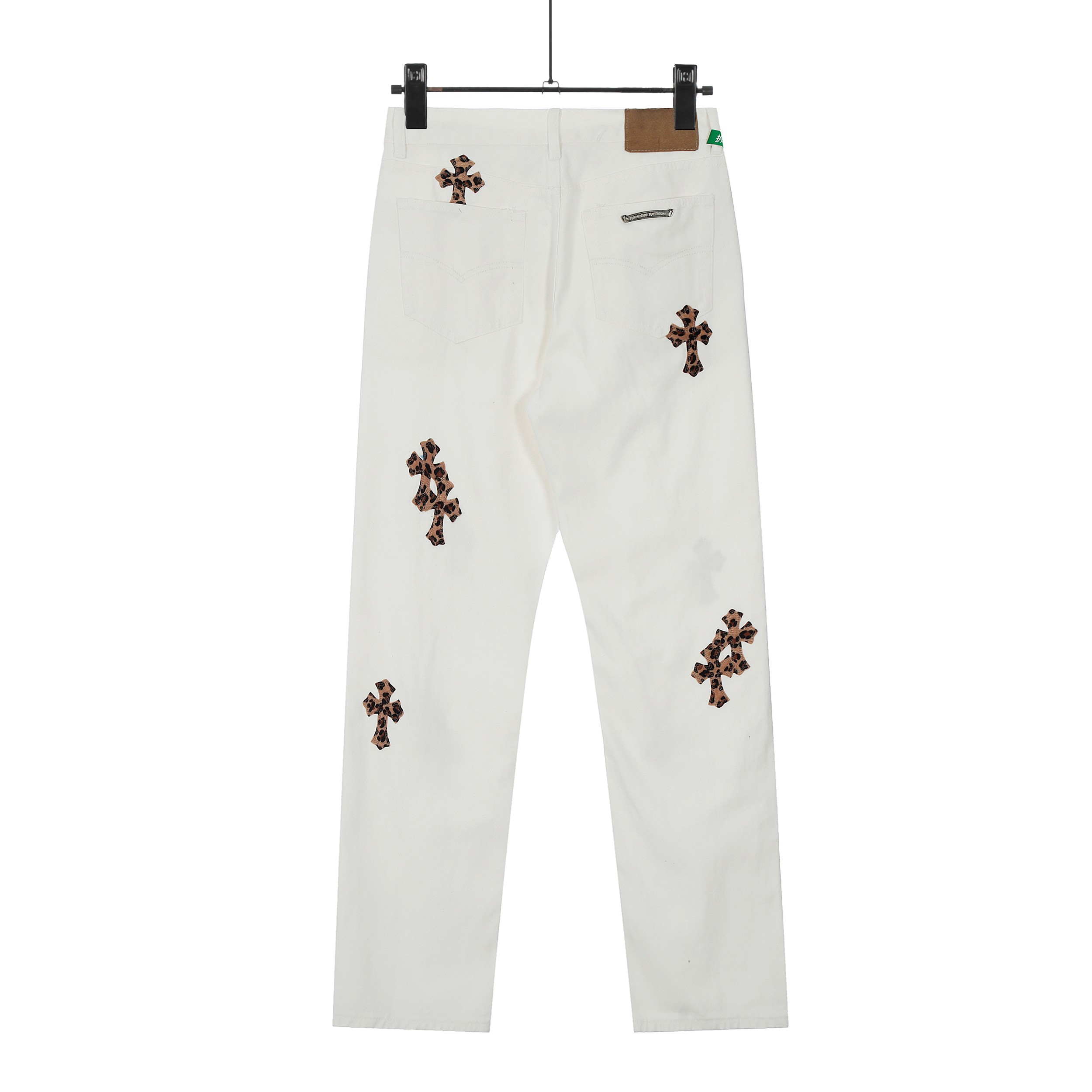 Chrome Hearts Crots: White Leopards Cross-Cut Jeans Review & Details - 图片 3