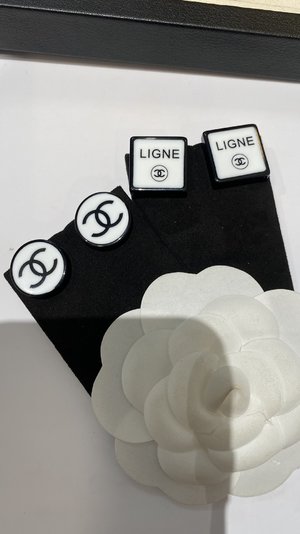 Chanel Fashion
 Jewelry Earring Black White